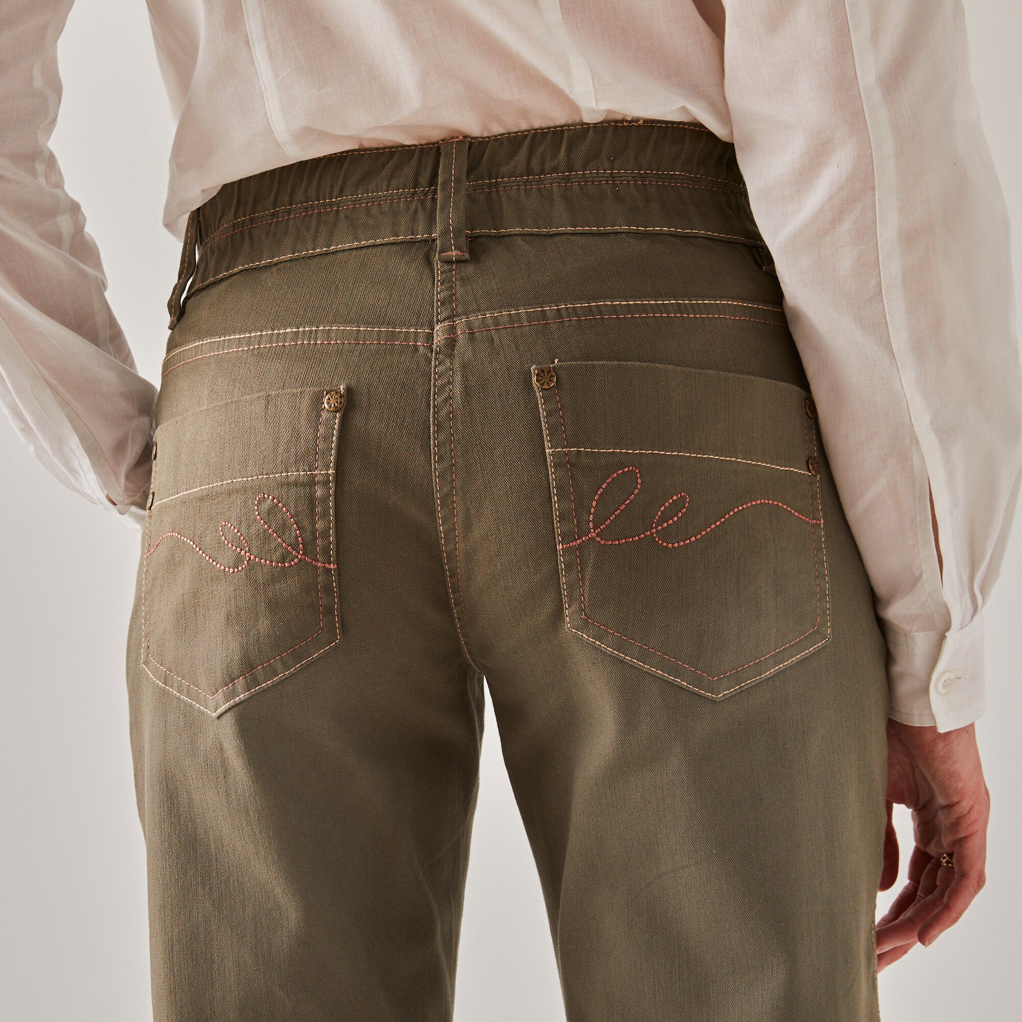 Jean mom couleur taille élastiquée