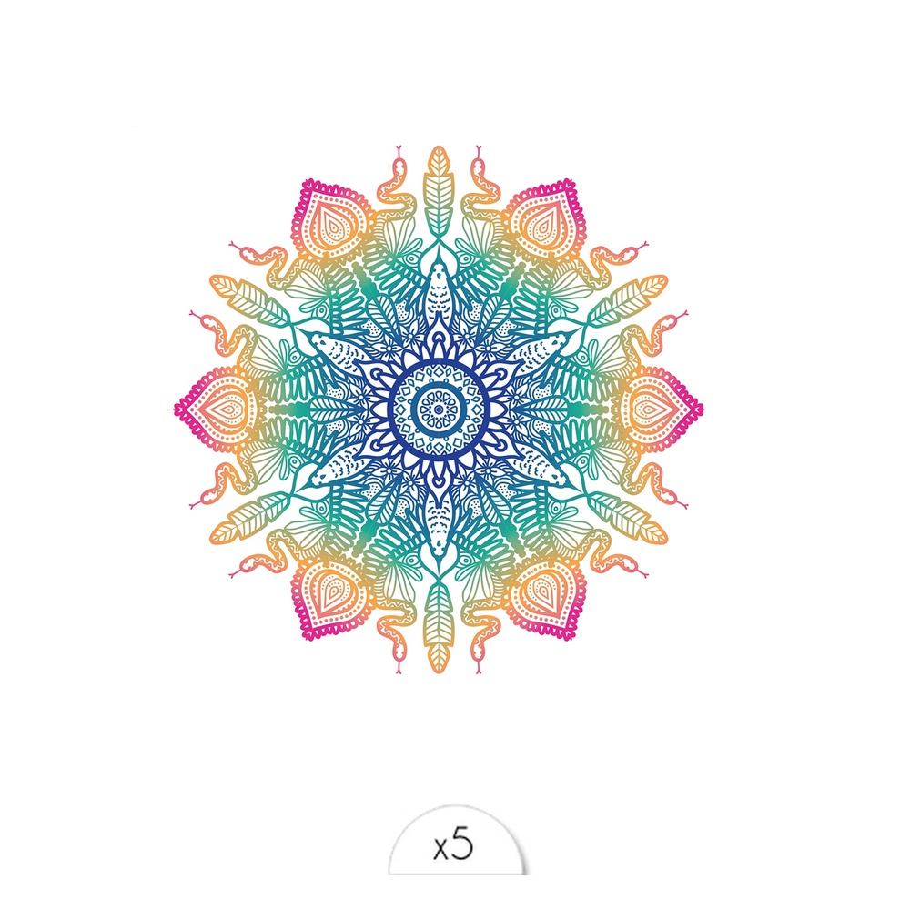 Sioou Mandala jungle Tatouage éphémère