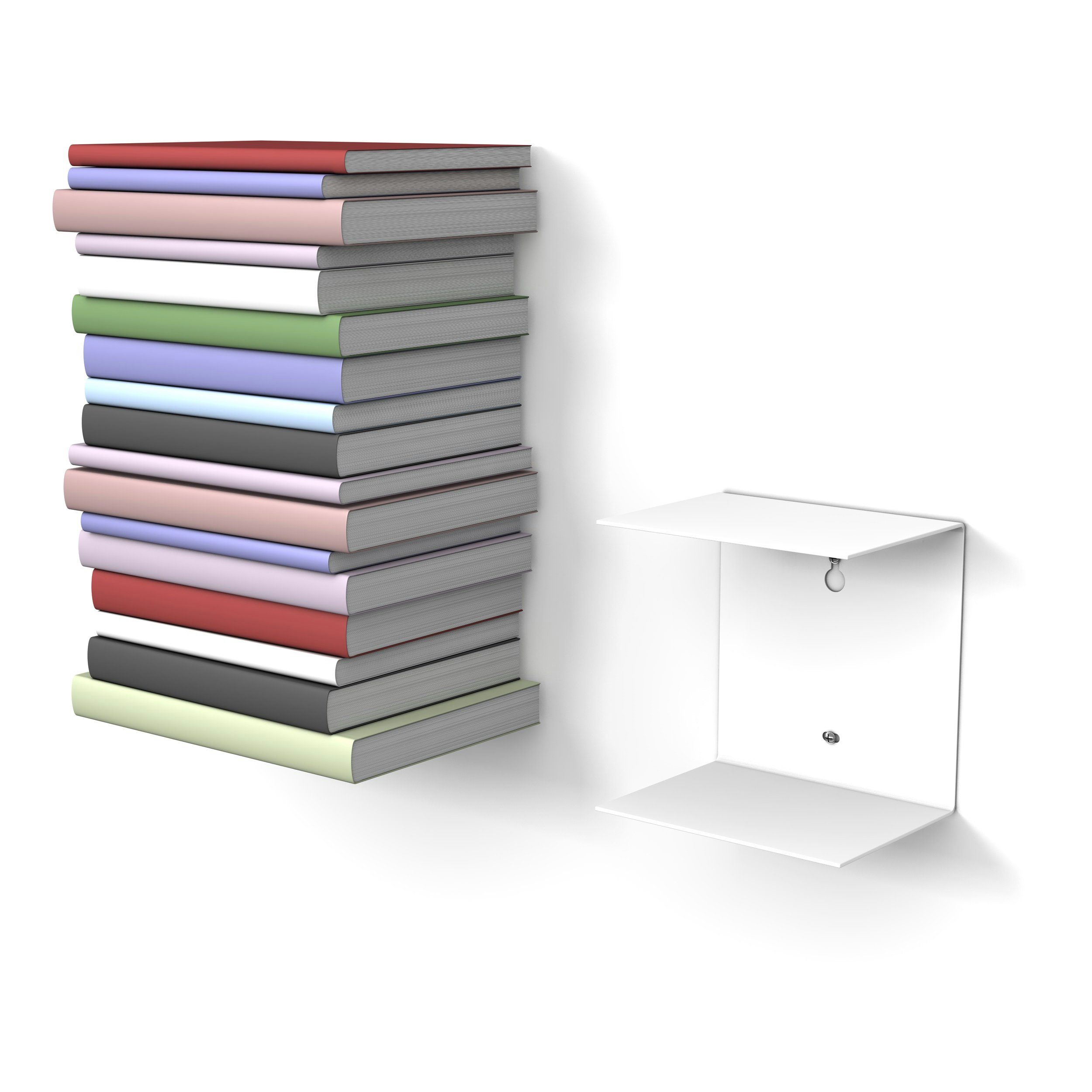 home3000 Bücherregal unsichtbares Bücherregal, 1-tlg., Made in Germany; Breite 16,5cm; Matt; 4 verschiedene Varianten;