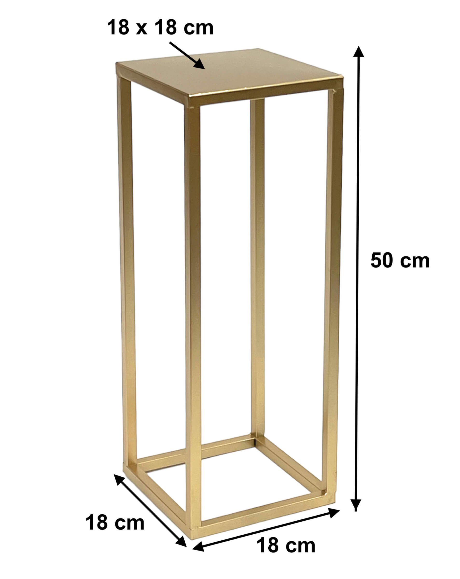 DanDiBo Blumenhocker Blumenhocker Metall Gold Eckig 50-70 cm Blumenständer 96506