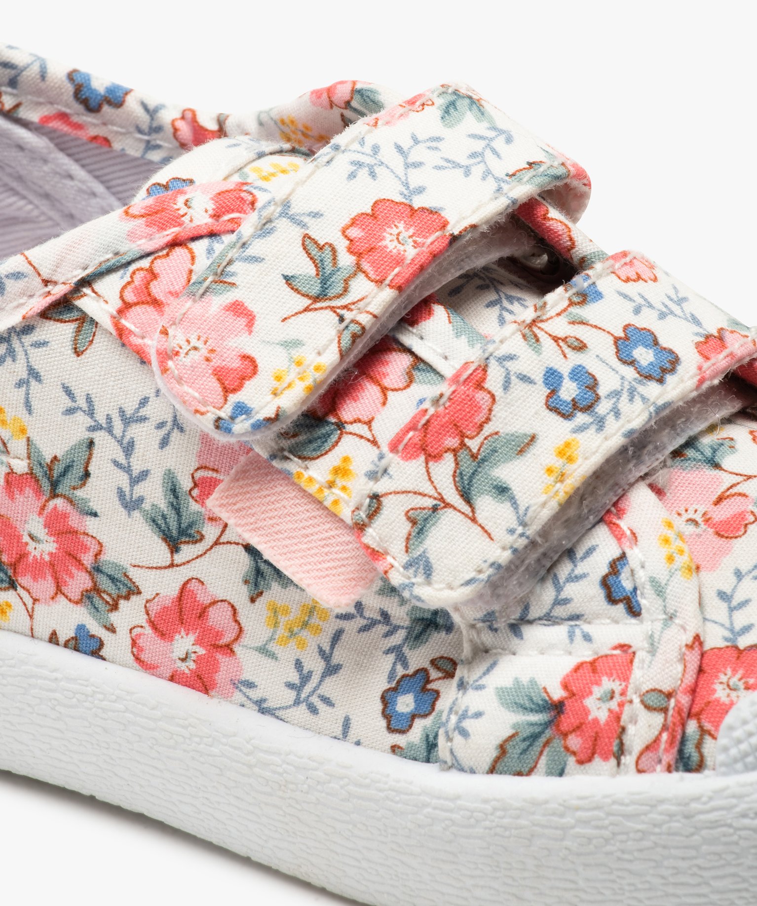 Baskets fille en toile à scratch et bout renforcé vert | GEMO