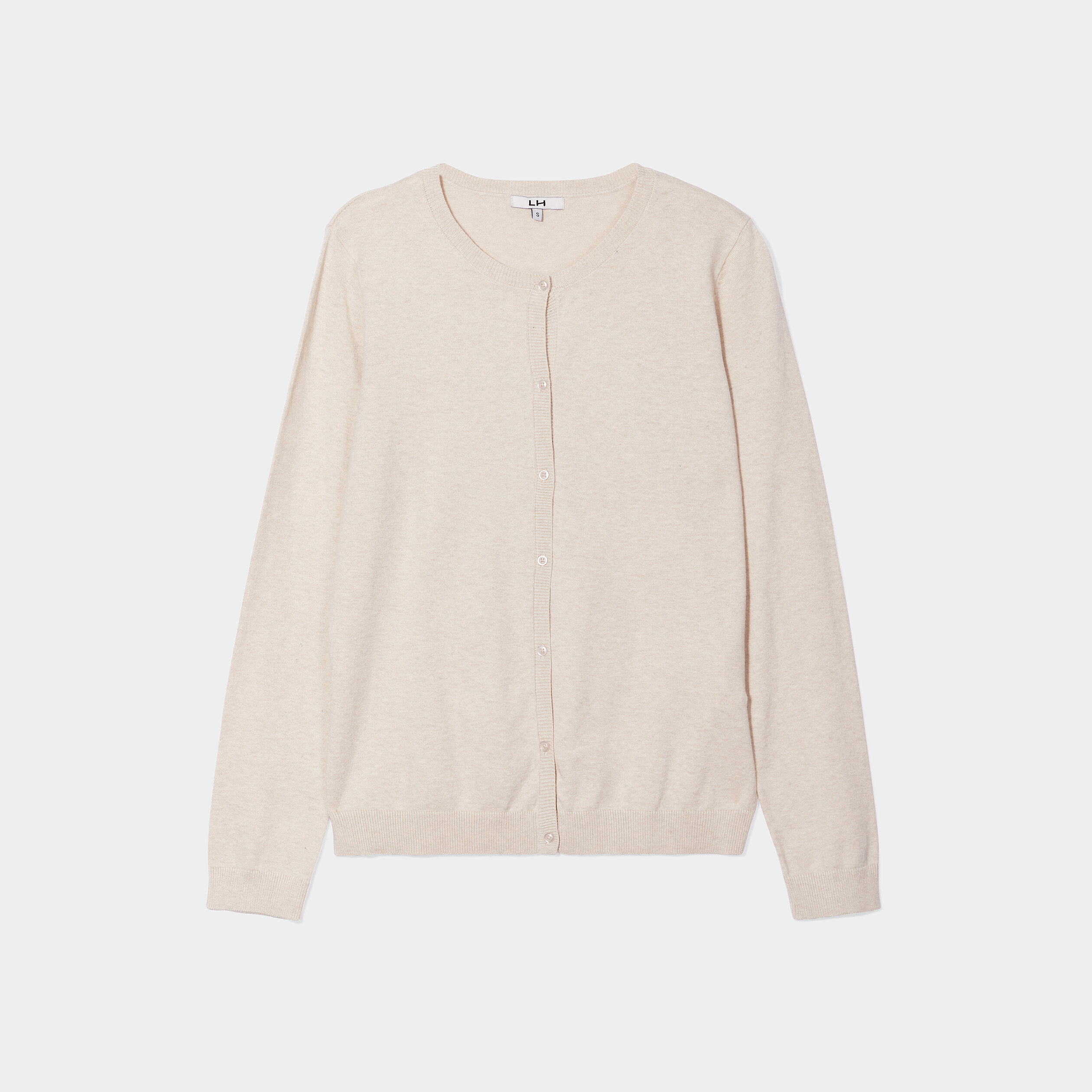 Gilet manches longues boutonné sable femme | La Halle