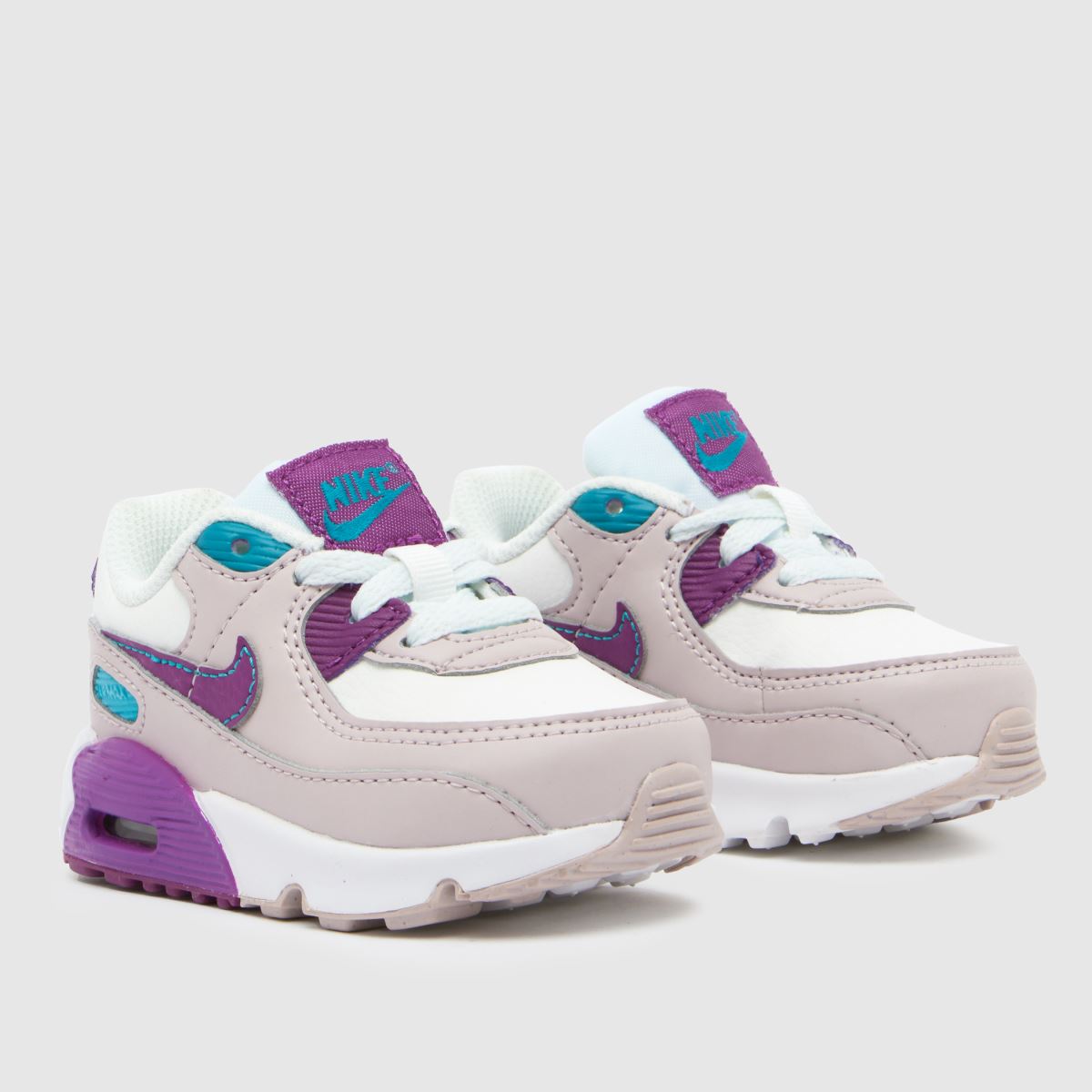 Nike fehér és lila Air Max 90 kisgyermek cipők