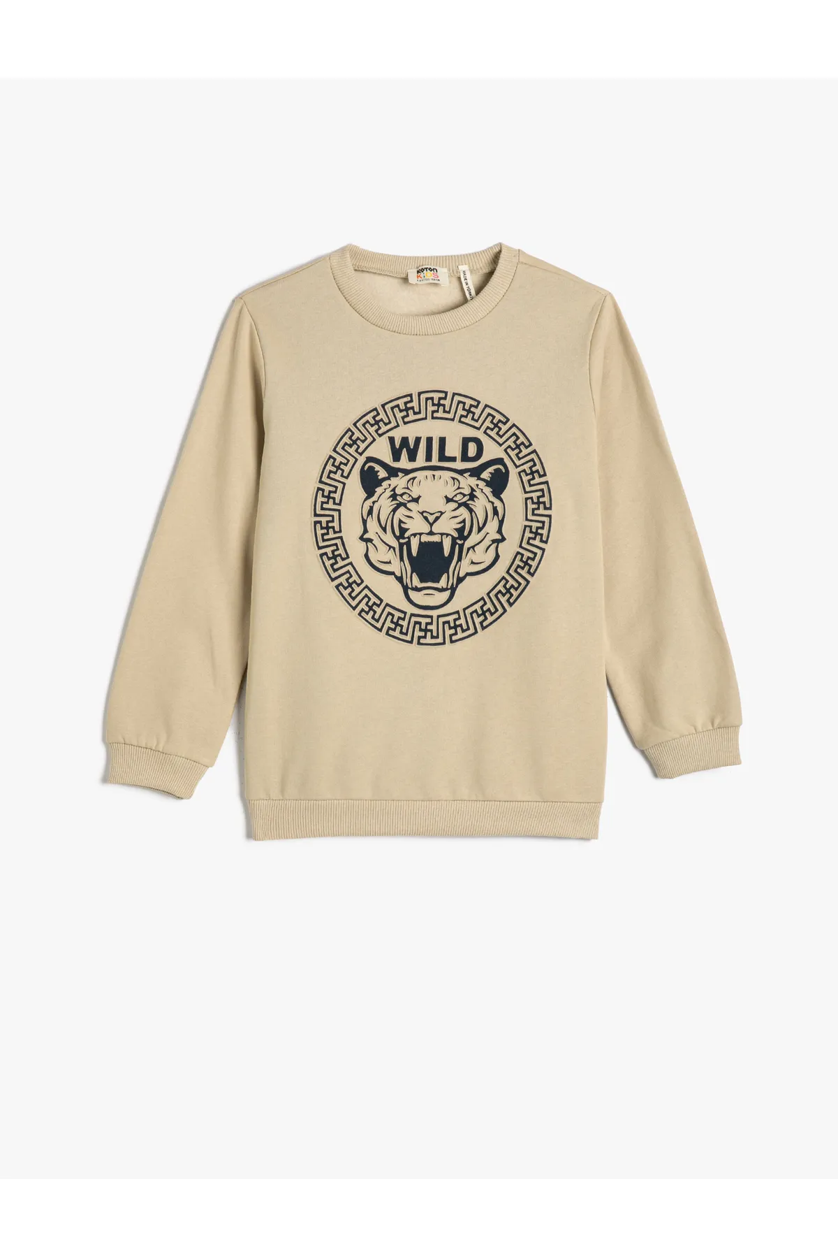 Koton  Sweatshirt mit Tigerprägung und erhöhtem Rundhalsausschnitt