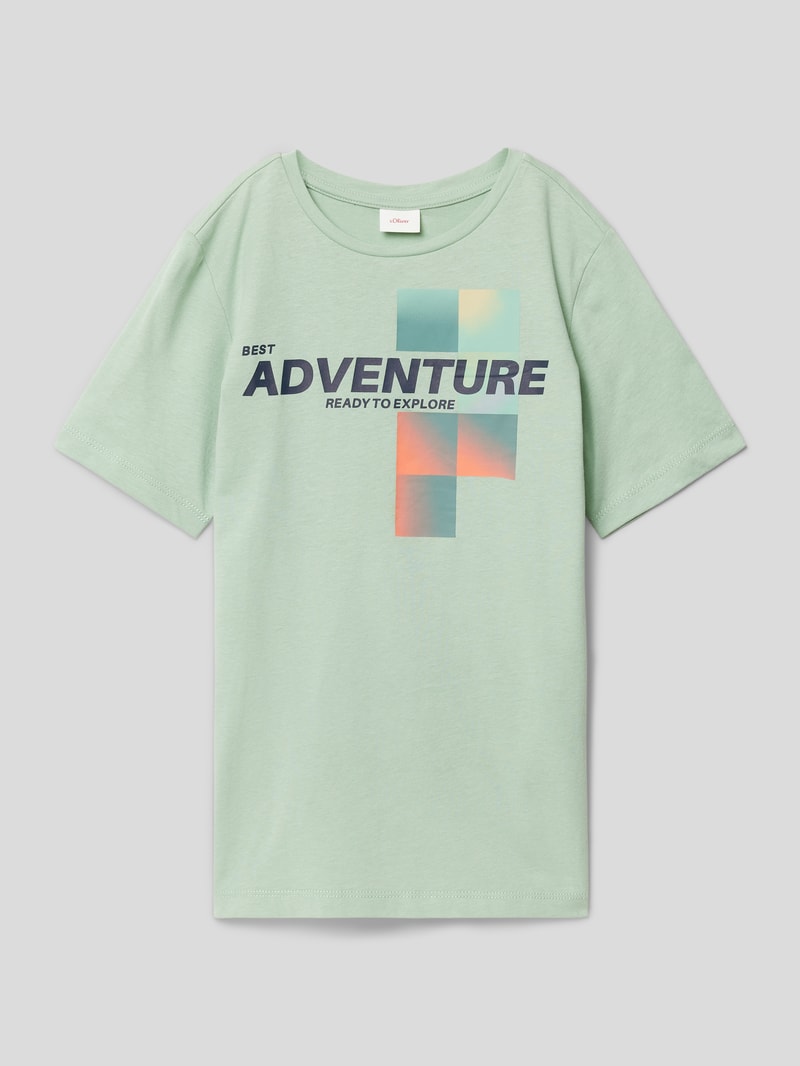 T-Shirt mit Statement-Print in lindgrün