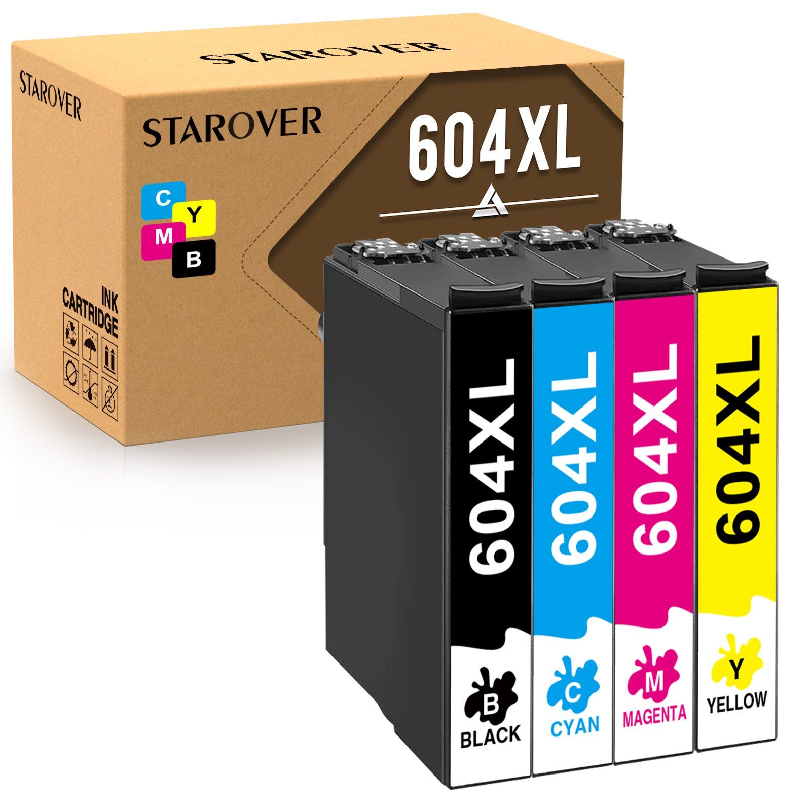 STAROVER 604 XL für EPSON 604XL Multipack XP-2200 XP-2205 XP-3200 XP-3205 Tintenpatrone (XP-4200 XP-4205, WorkForce WF-2910DWF WF-2930DWF WF-2935DWF WF-2950DWF)