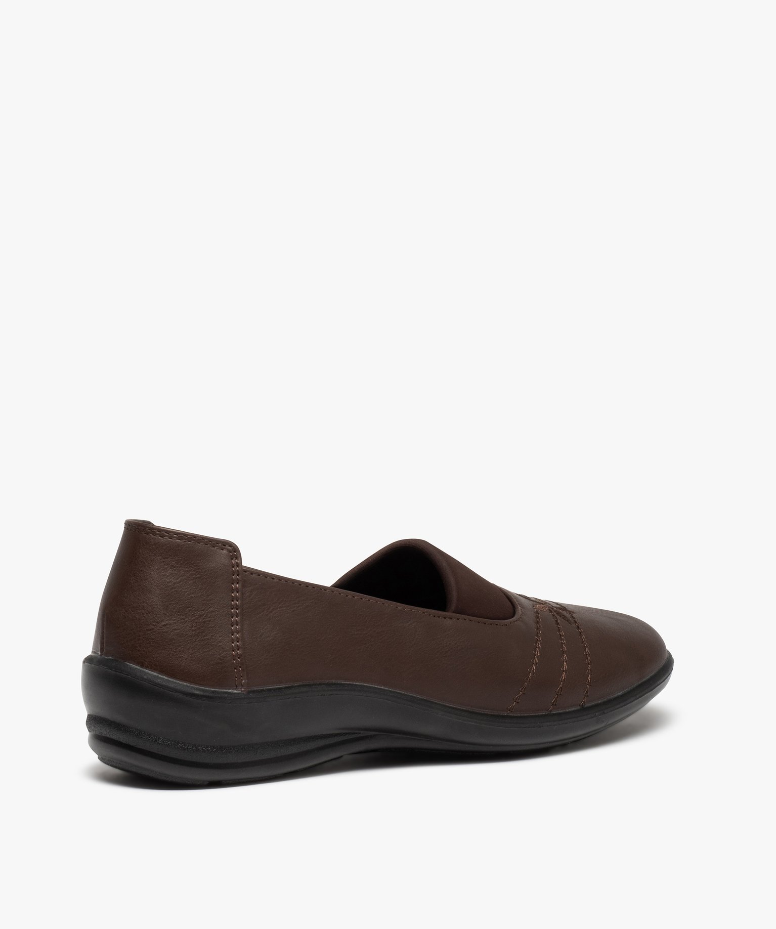 Mocassins femme confort extralégers à tige unie marron | GEMO