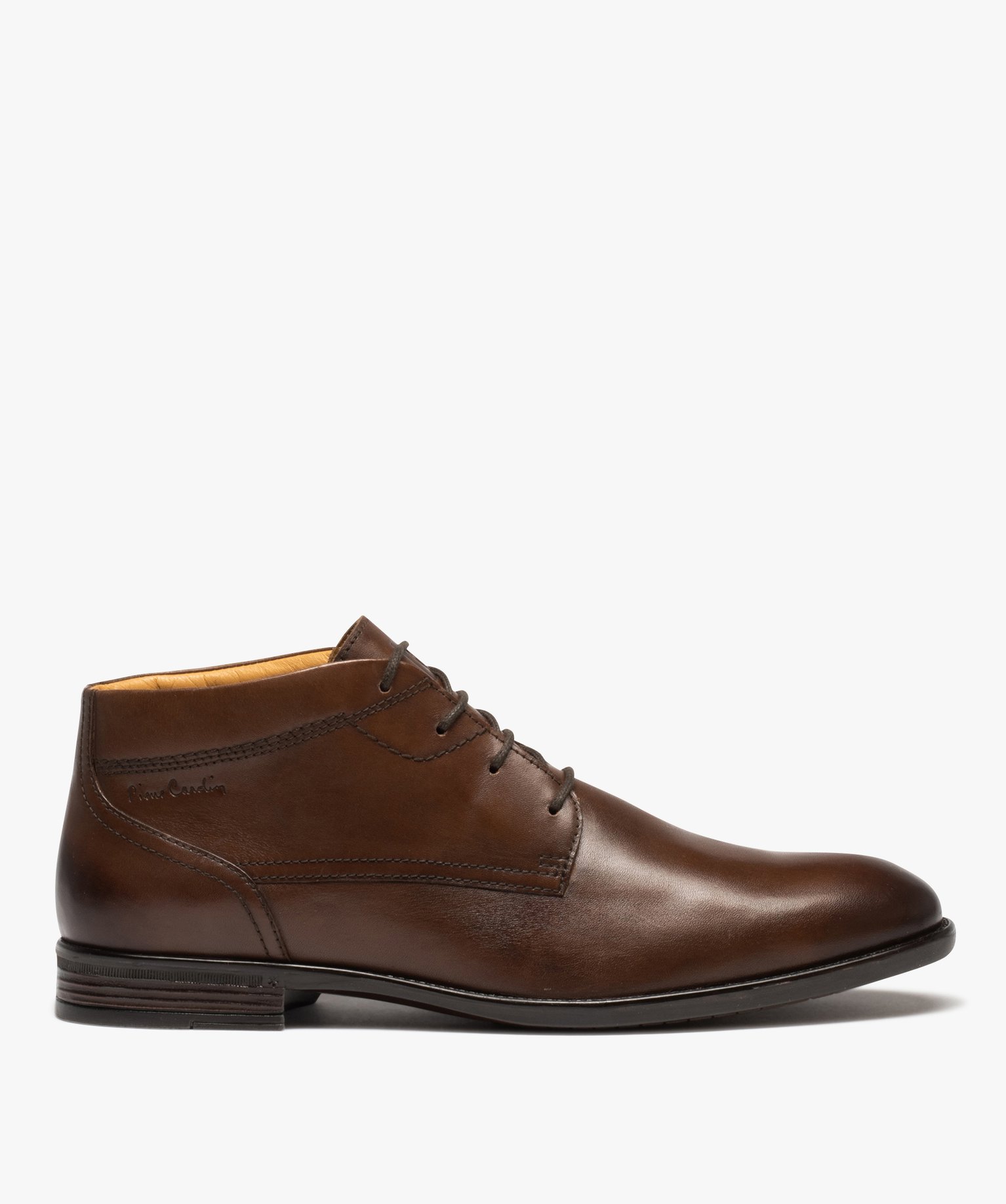 Boots hommes unies et en cuir à lacets - Pierre Cardin marron | GEMO