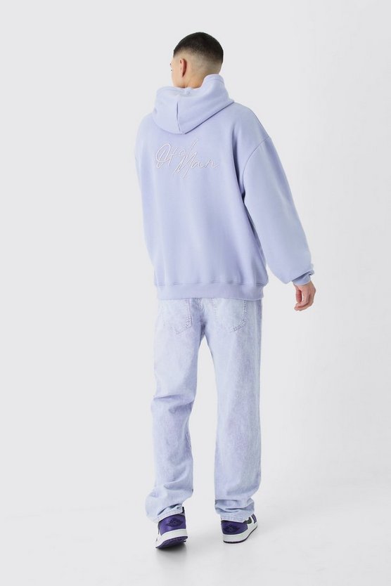 Oversize Hoodie mit 3D-Stickerei Official Man