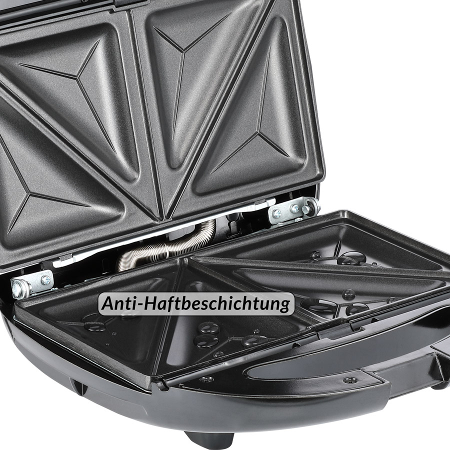 Monzana Kontaktgrill 3in1 Schwarz/Silber 800W