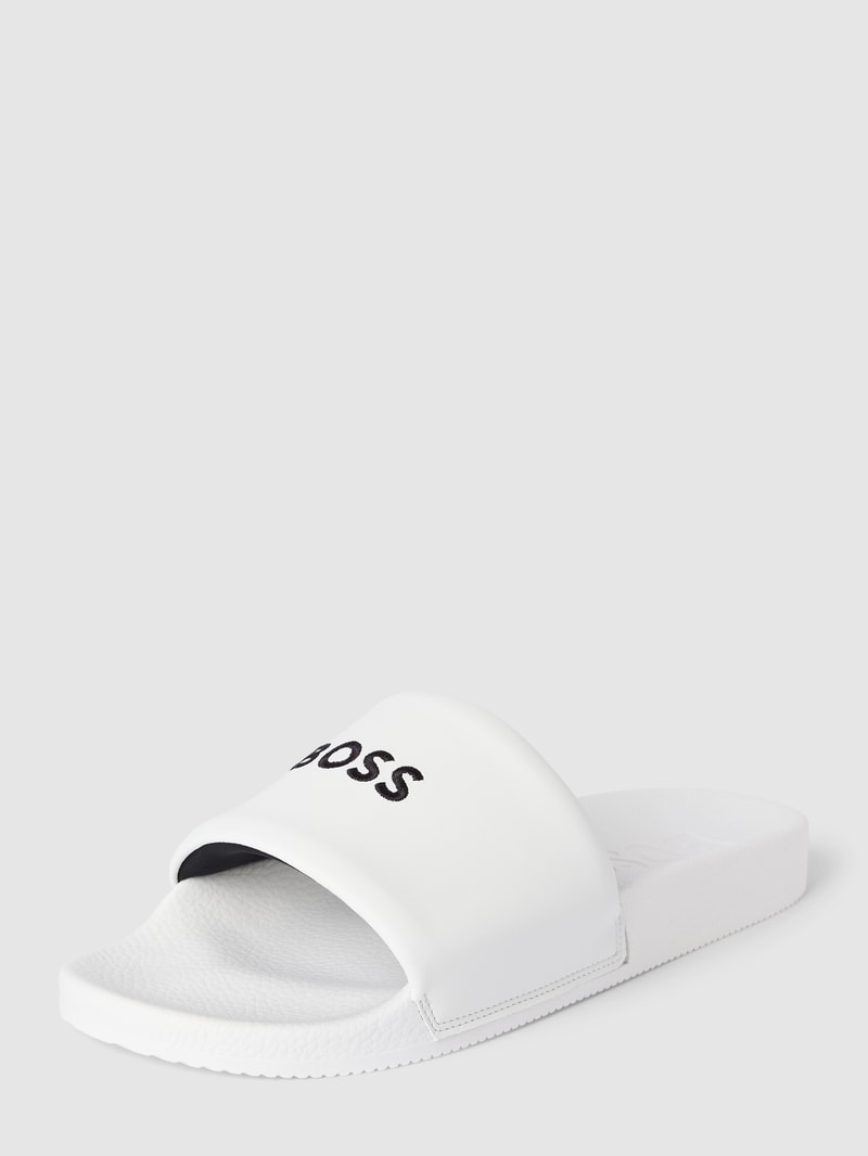 Slides mit Label-Stitching Modell 'Reese' in weiß