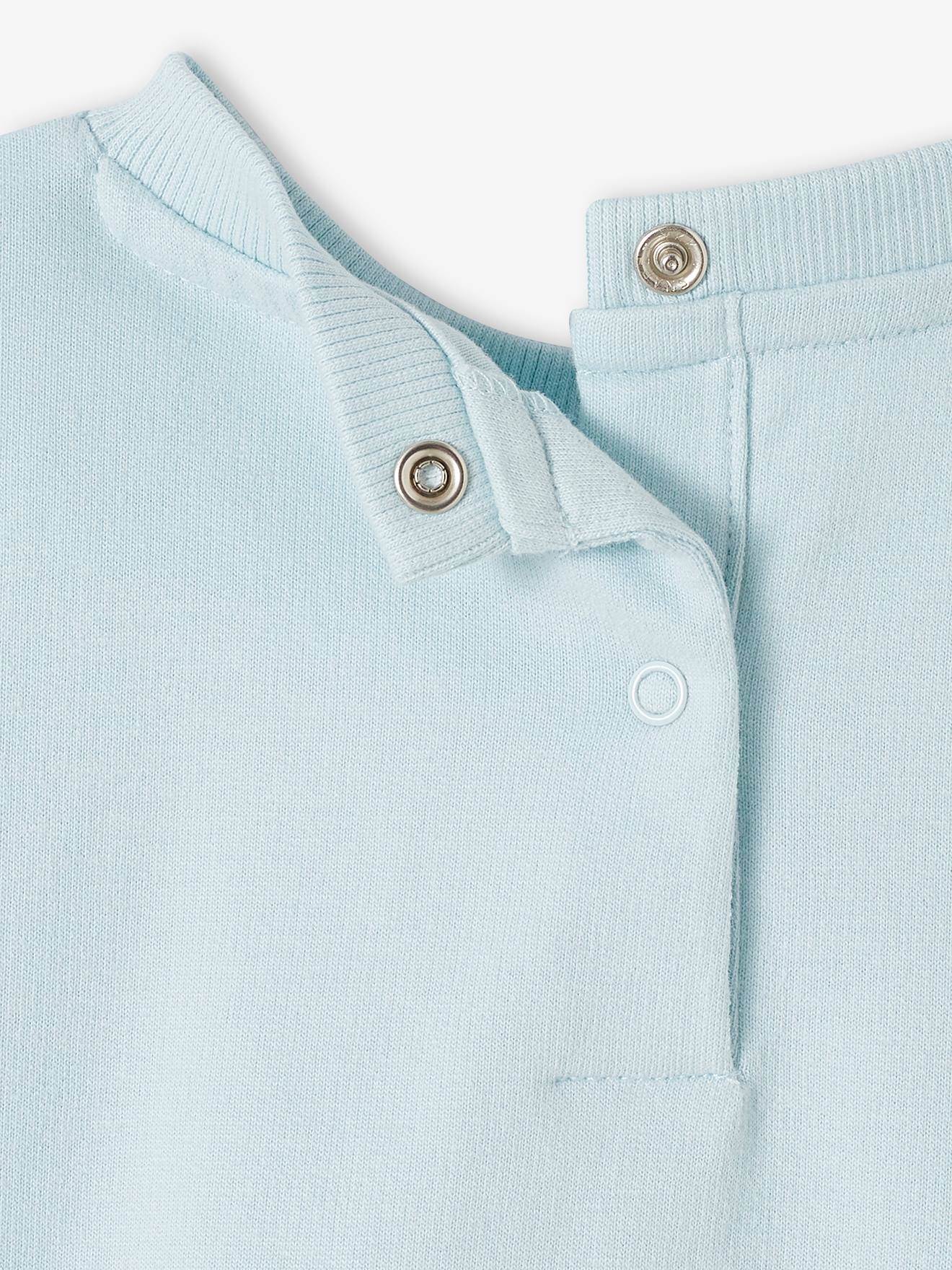 Vertbaudet Baby Sweatshirt SUPER-HÉROS RIGOLO, personalisierbar Oeko-Tex - himmelblau