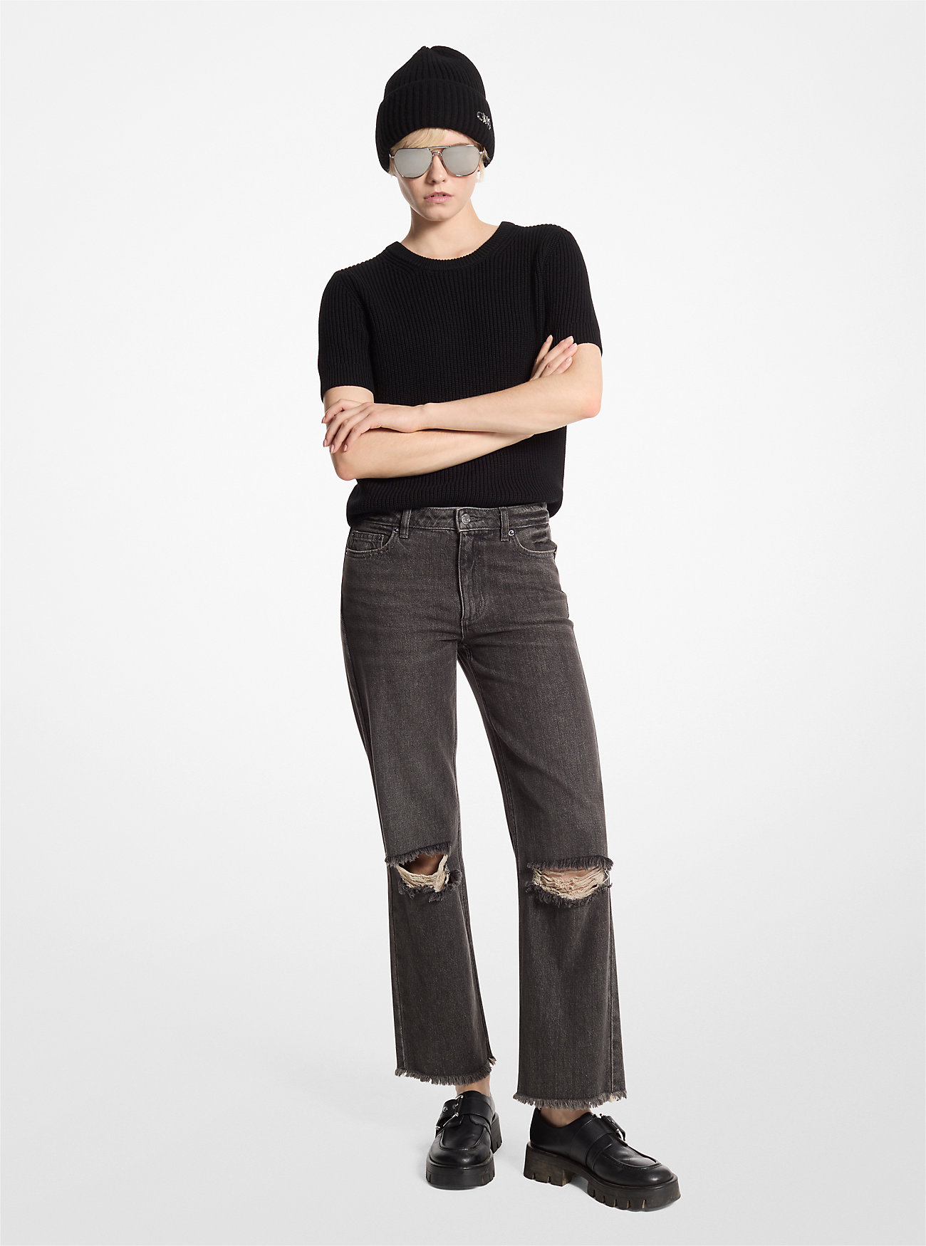 Slitte jeans - Kullgrønn