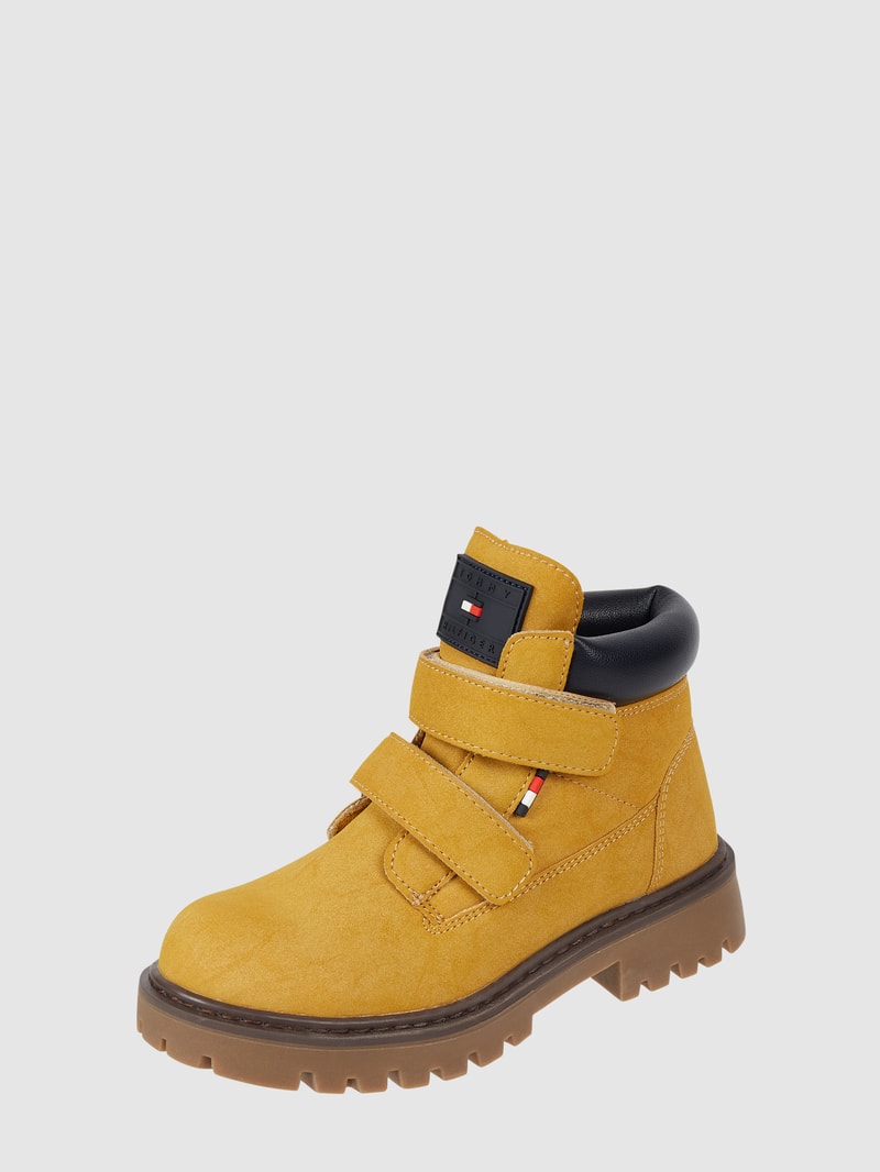 Boots in Leder-Optik in camel