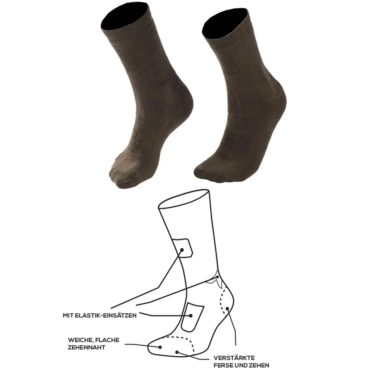 Mil-Tec Merino Socken schwarz