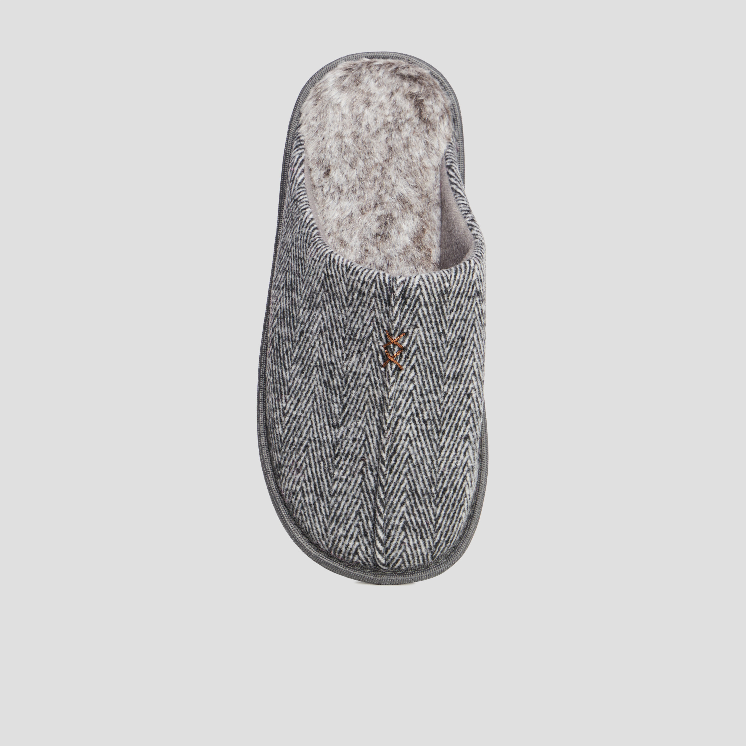 Chaussons mules gris homme | La Halle