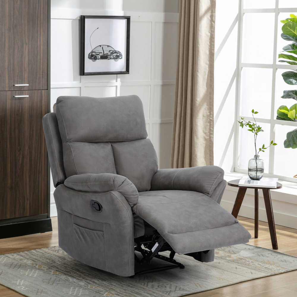 Happy Home Happy Home gepolsteter Relaxsessel mit verstellbare Rückenlehne HWP56-GRA grau