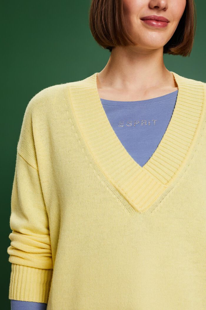 Sweatshirt mit V-Ausschnitt aus Wolle-Kaschmir-Mix