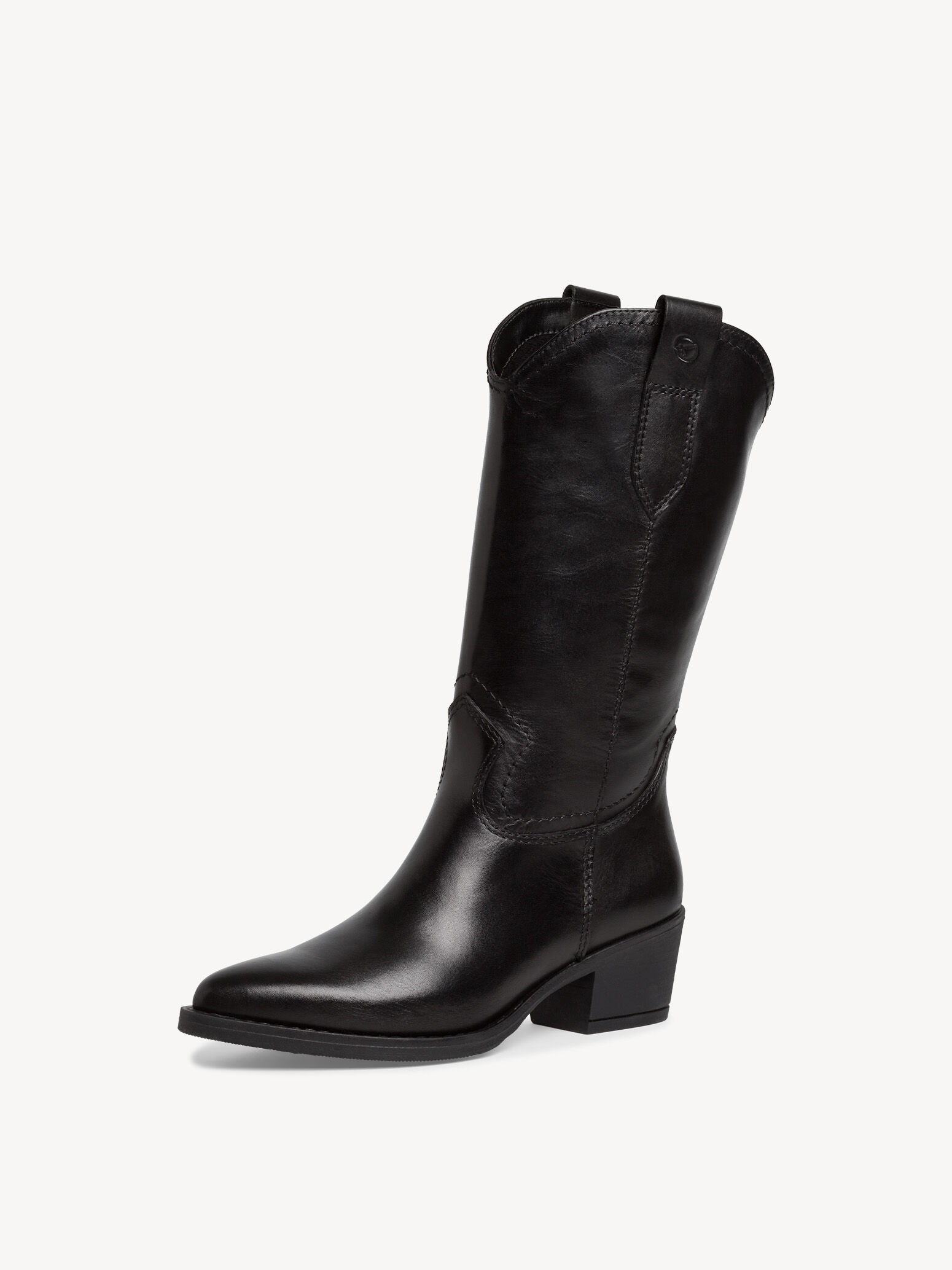 Bottes de cow-boy en cuir - noir