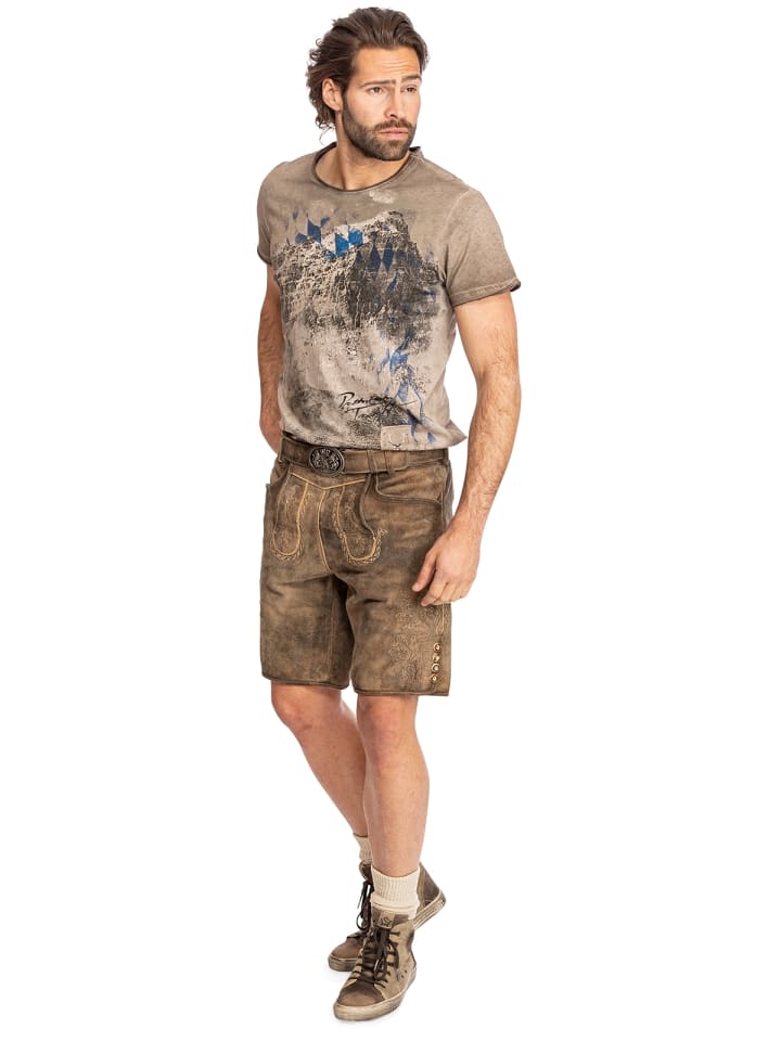 MADDOX Lederhose HORN in stein günstig kaufen
