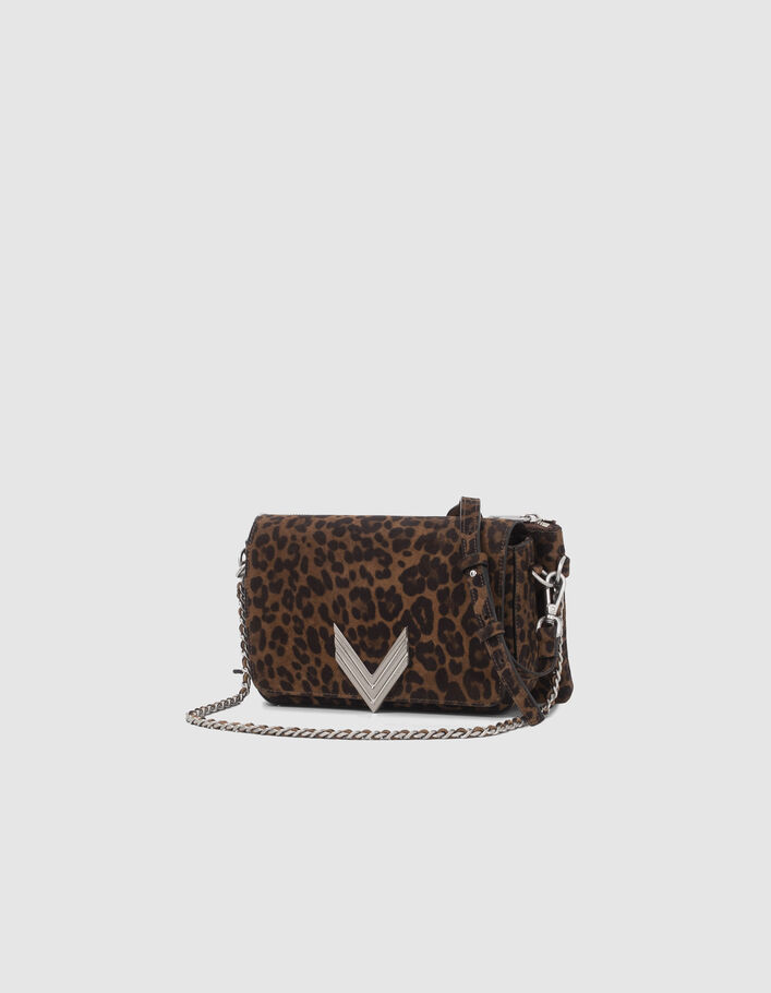 Le 111 MEATPACKING camel cuir velours motif léopard Femme