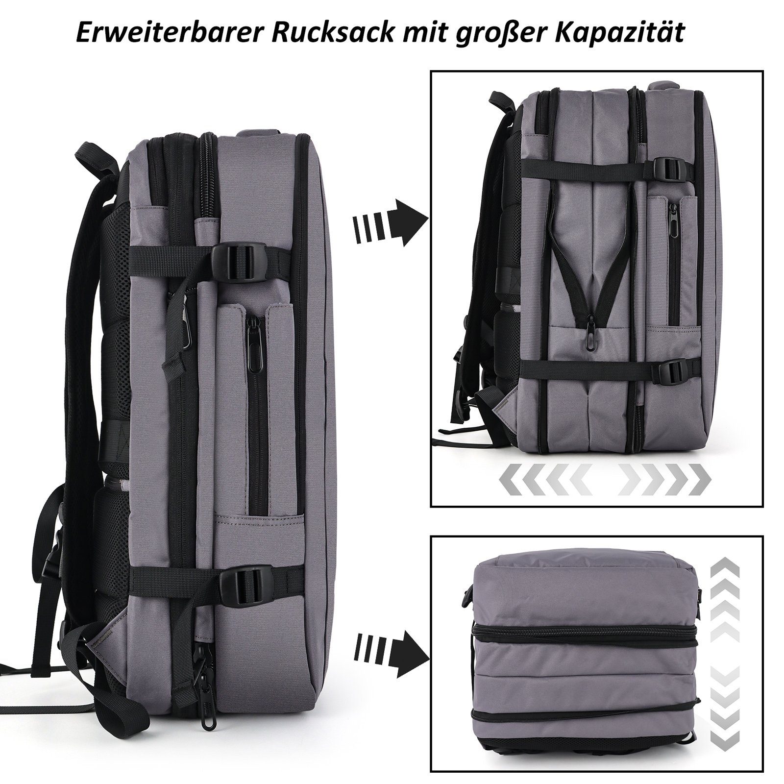 TAN.TOMI Reiserucksack Reiserucksack Handgepäck Flugzeug,Handgepäck Rucksack, Carry On Luggage Backpack mit Separates Fach für Handtücher