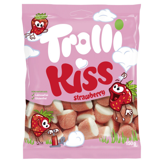 Trolli Kiss Schaum Erdbeeren 150G