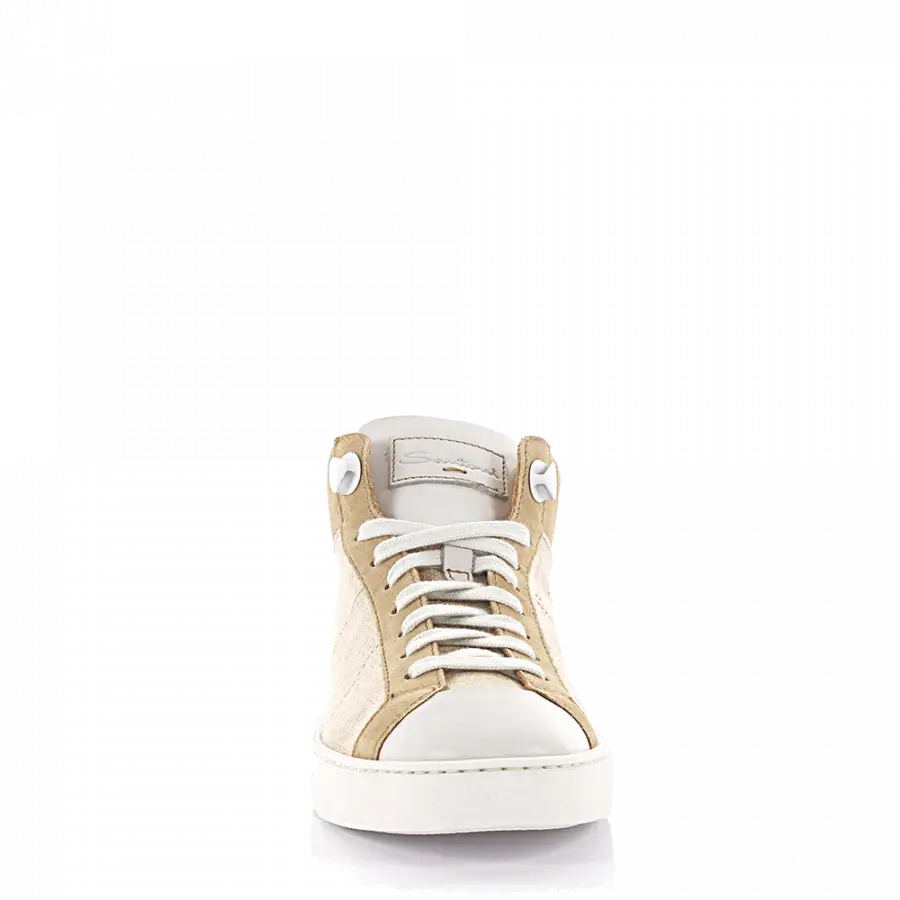 Santoni - Schnürer Textil Logo beige - beige