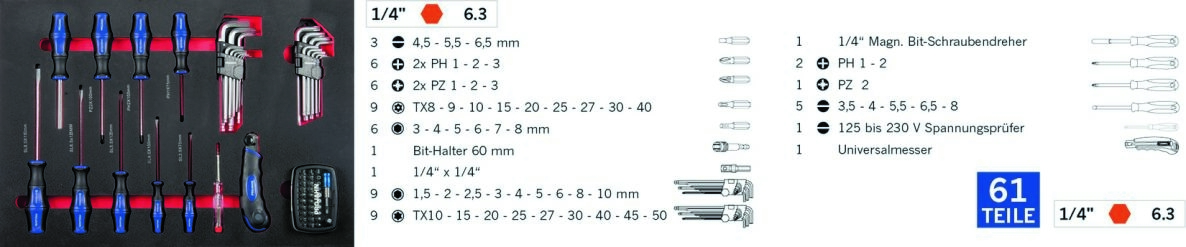 Projahn 5501-191 Pripildytas dirbtuvių vežimėlis GALAXY su 7 stalčiais, 229 dalių. Proficraft įranga raudona / antracito spalvos.