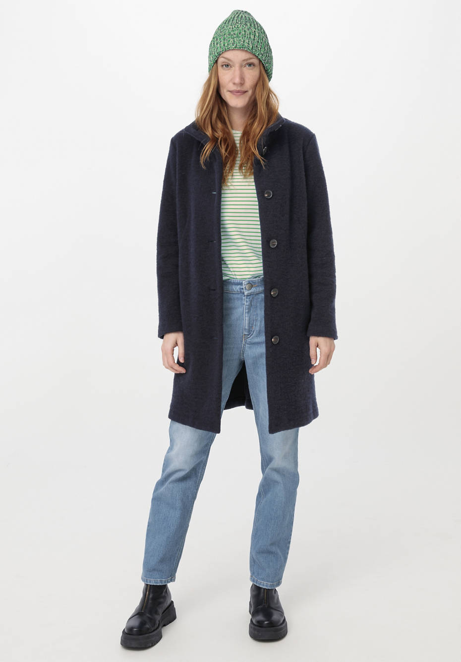 Wollfleece Mantel aus reiner Bio-Merinowolle