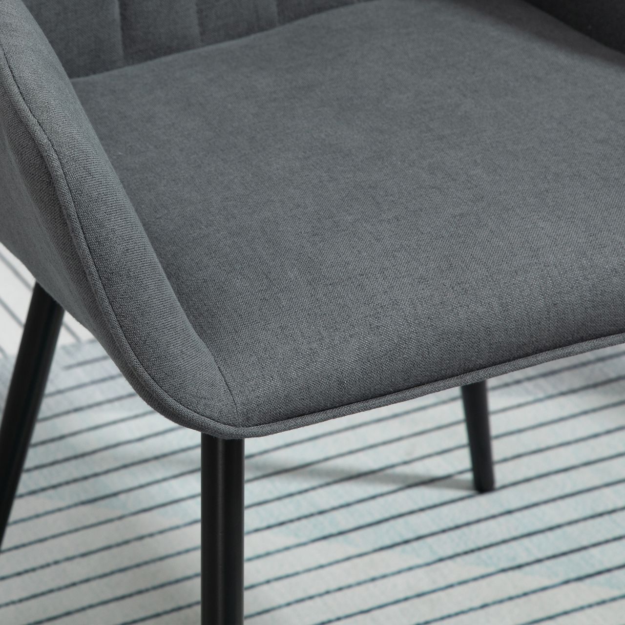 HOMCOM 2-teiliger Esszimmerstühle Essstühle Dunkelgrau 59,5 x 56,5 x 81 cm
