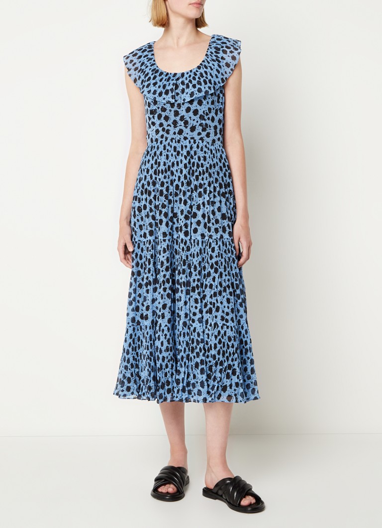 Rochie midi plisată cu imprimeu animal Whistles