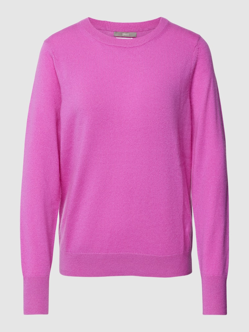 Kaschmirpullover mit Rundhalsausschnitt in fuchsia