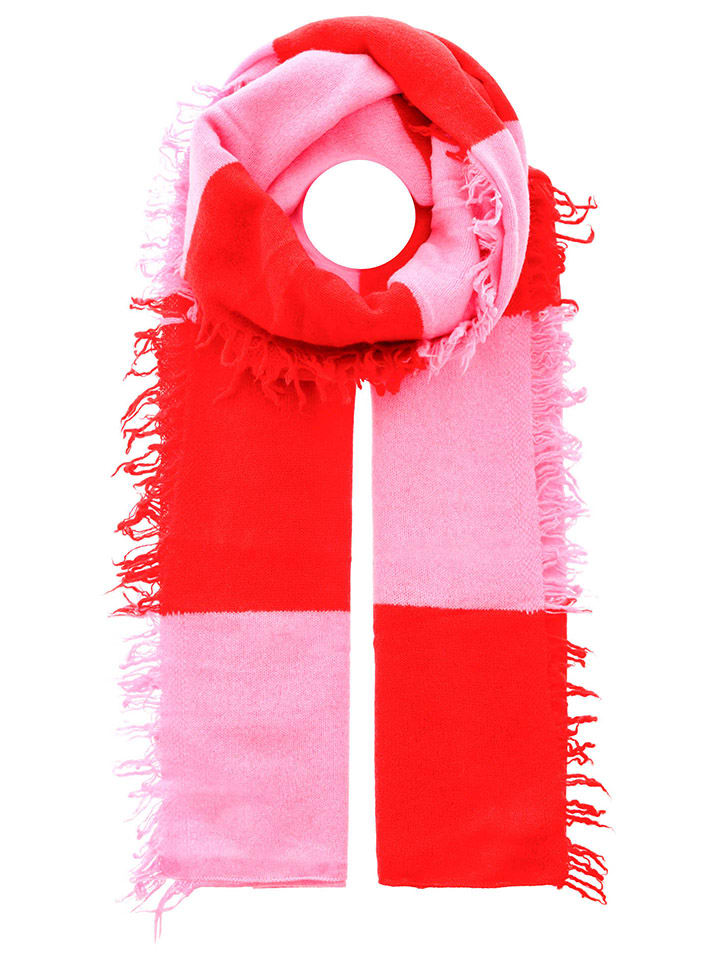 Zwillingsherz Schal in Rosa/ Rot - (L)190 x (B)75 cm günstig kaufen onesize