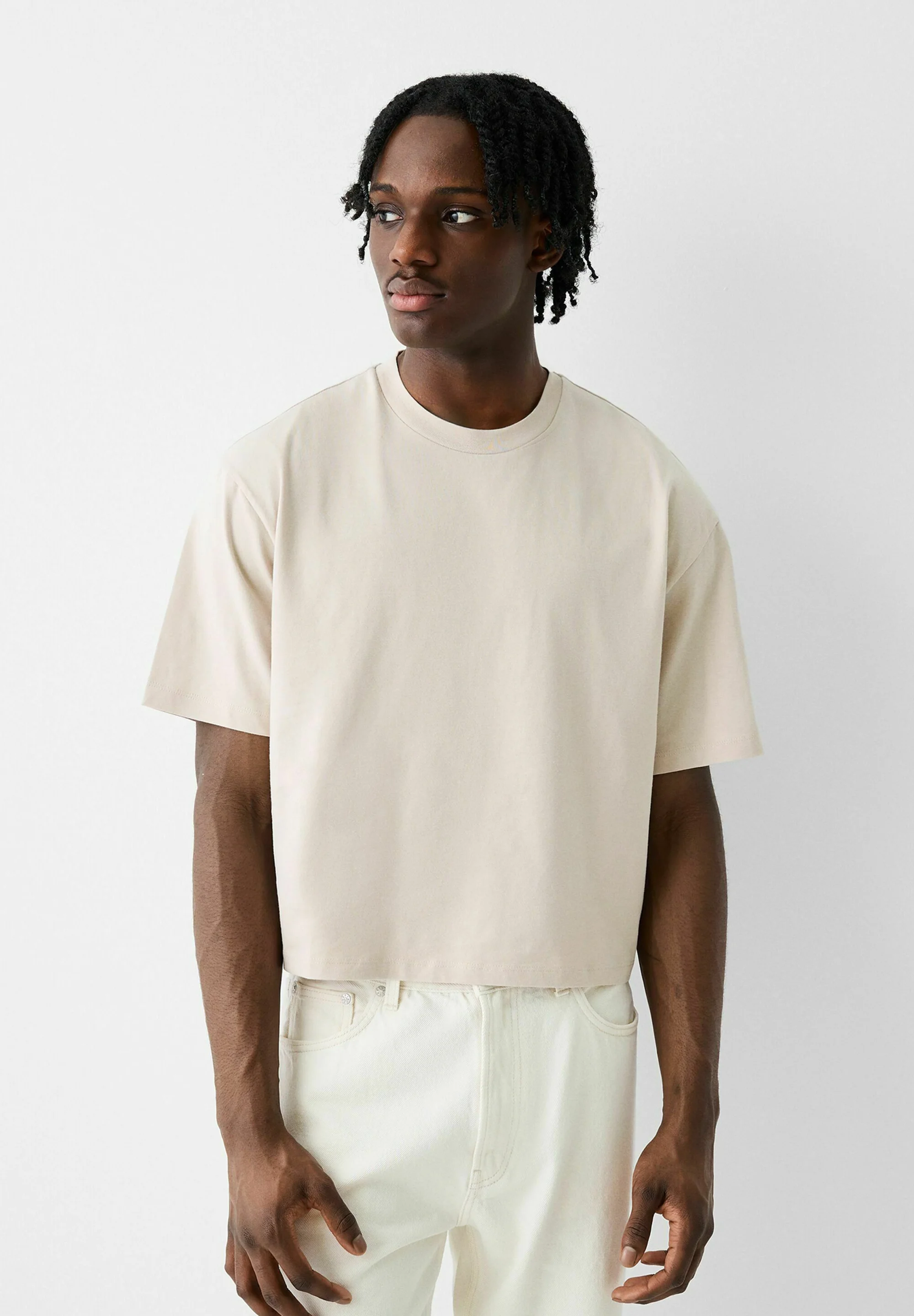 Bershka BOXY FIT MANGA CORTA - Camiseta básica