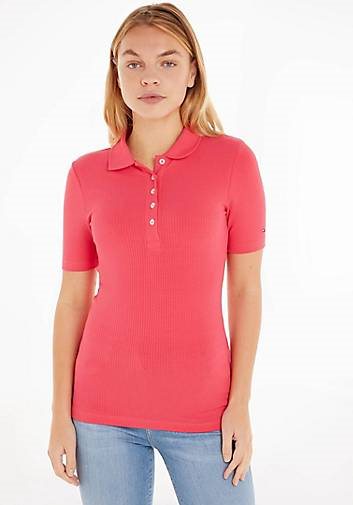 TOMMY HILFIGER Damen Poloshirt SLIM 5X2 RIB POLO