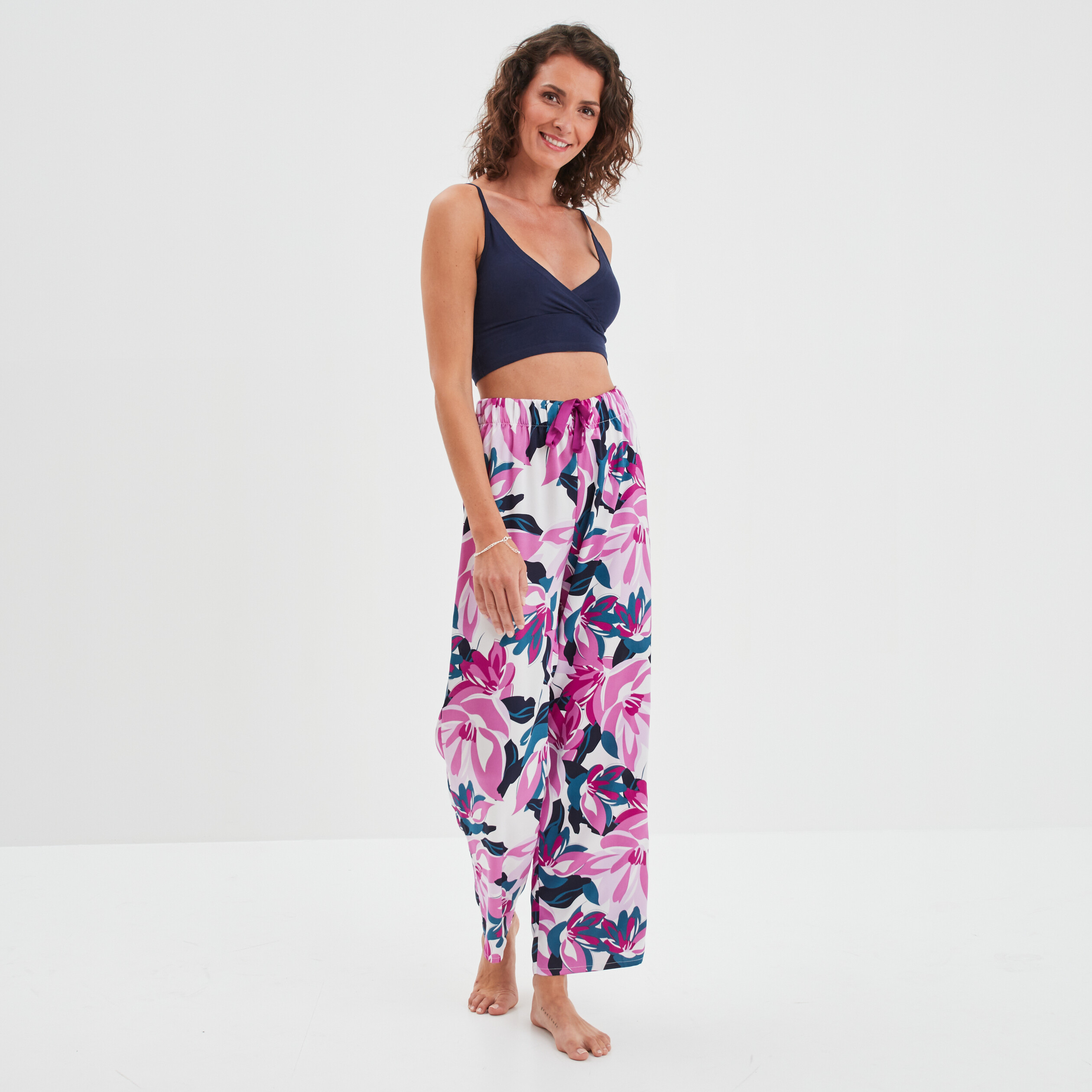 Haut de pyjama brassière bleu marine femme | La Halle