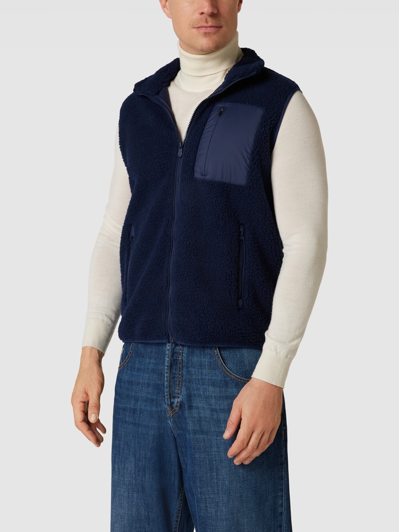 Weste mit Label-Patch Modell 'ISMAEL' in dunkelblau