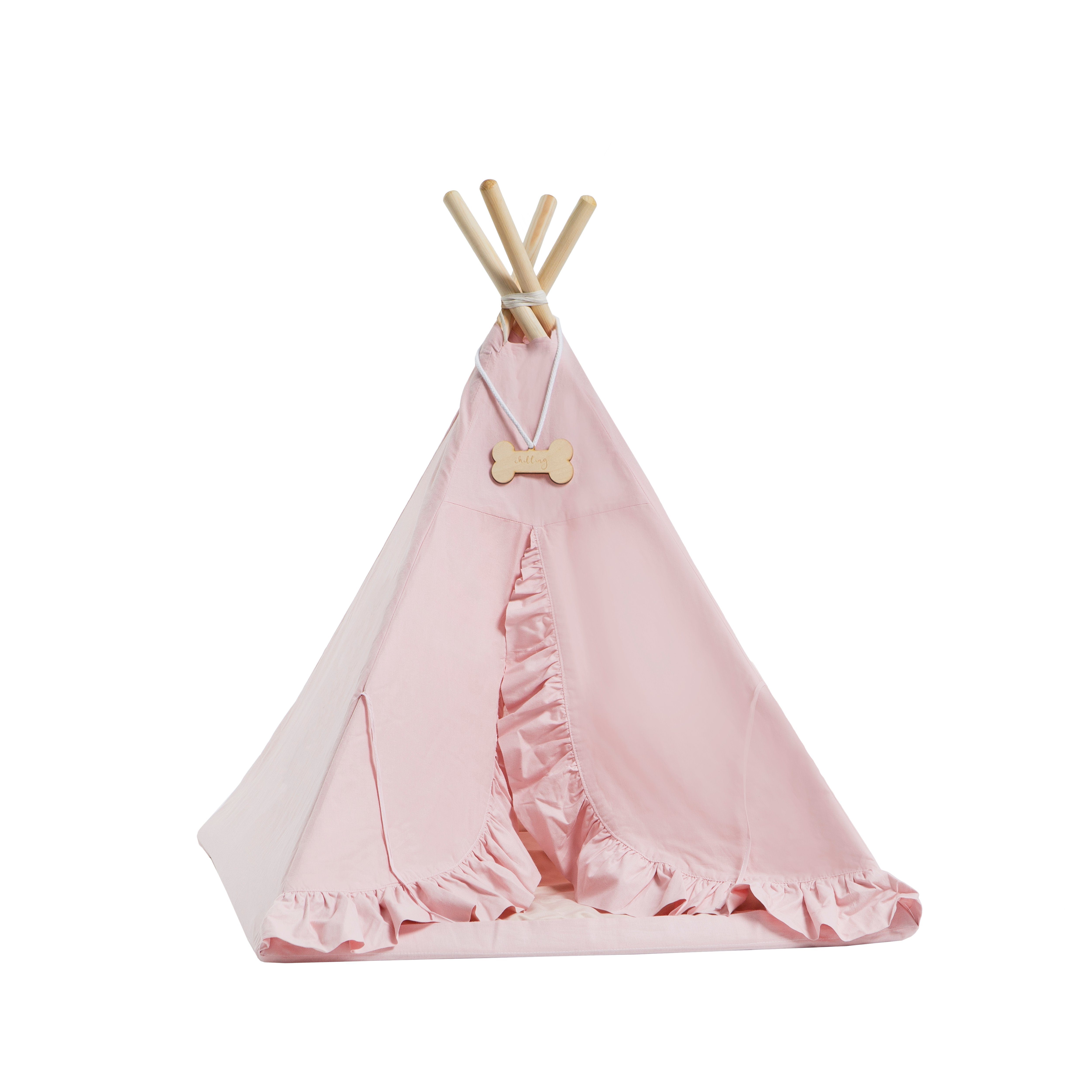 Rainbow Kids Tipi-Zelt Tipi für Hunde und Katzen / Haustierzelt Süße Perle, (2 tlg), vier Holzstangen zu je 110 cm Länge
