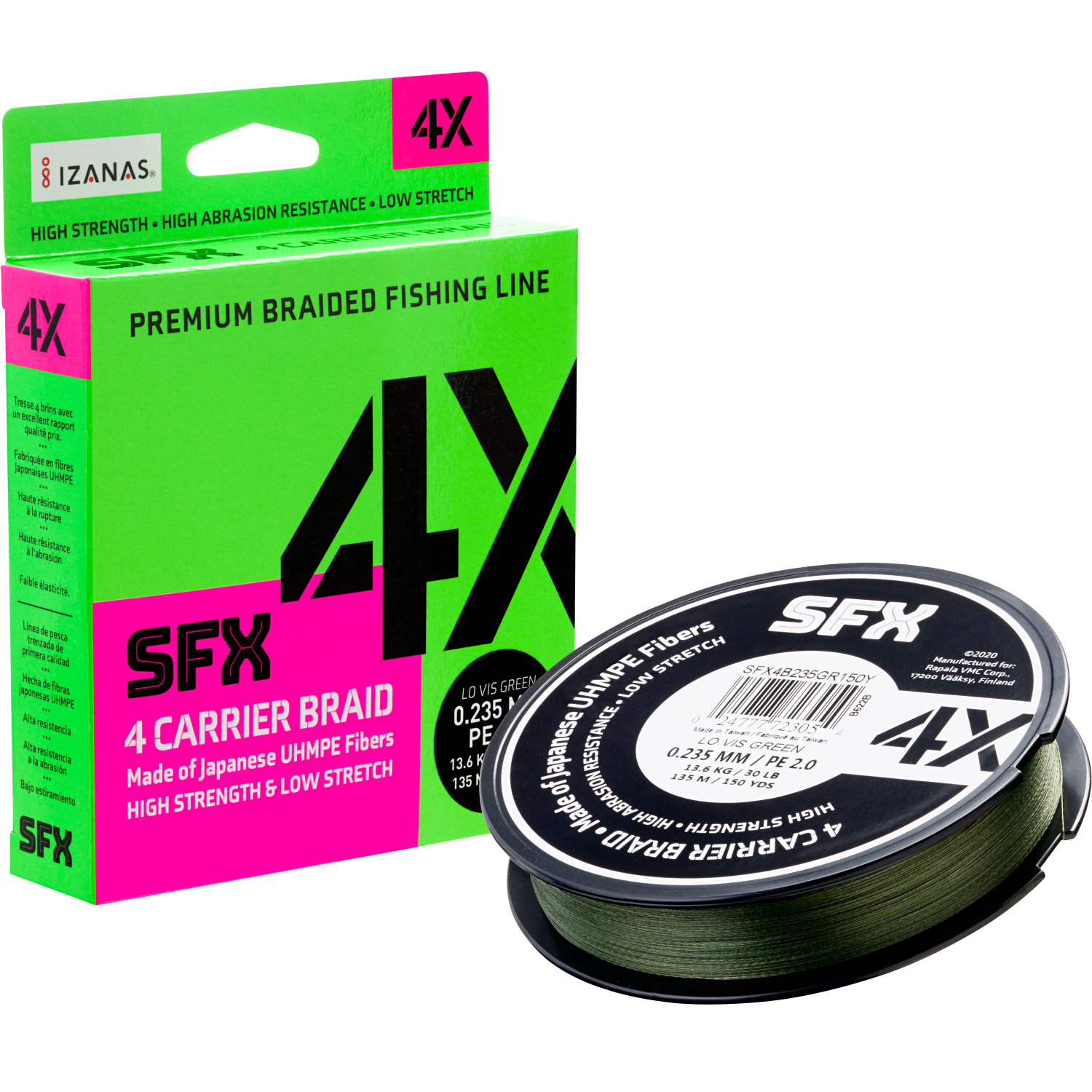 Sufix Geflechtschnur SFX 4 Carrier Braid (Hot Yellow, 270 m)