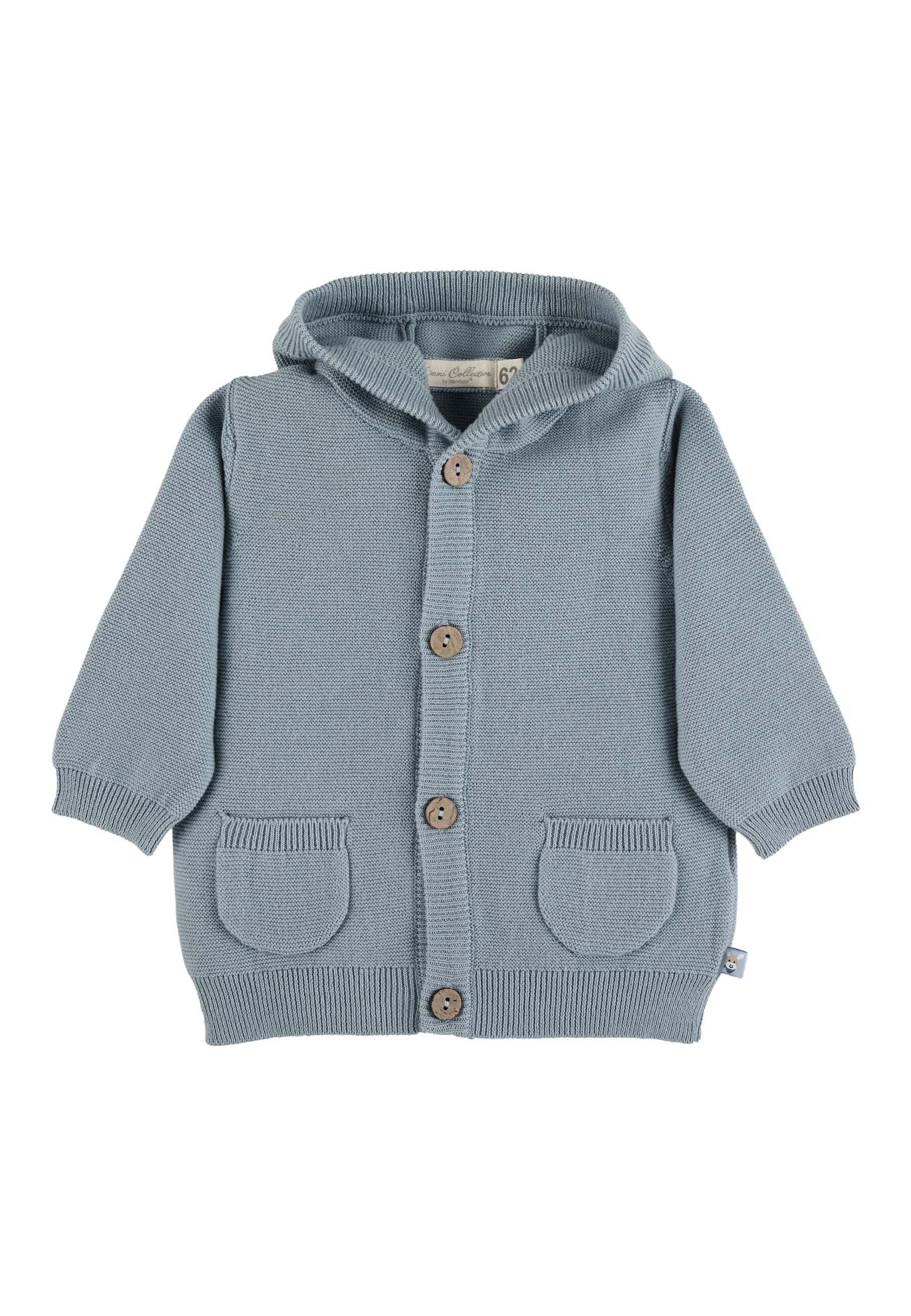 GOTS Baby-Strickjacke Esel Emmi Boy mit Knöpfen