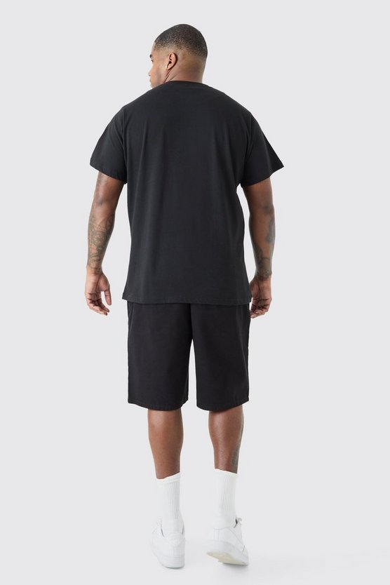 Plus lockere Shorts in Schwarz