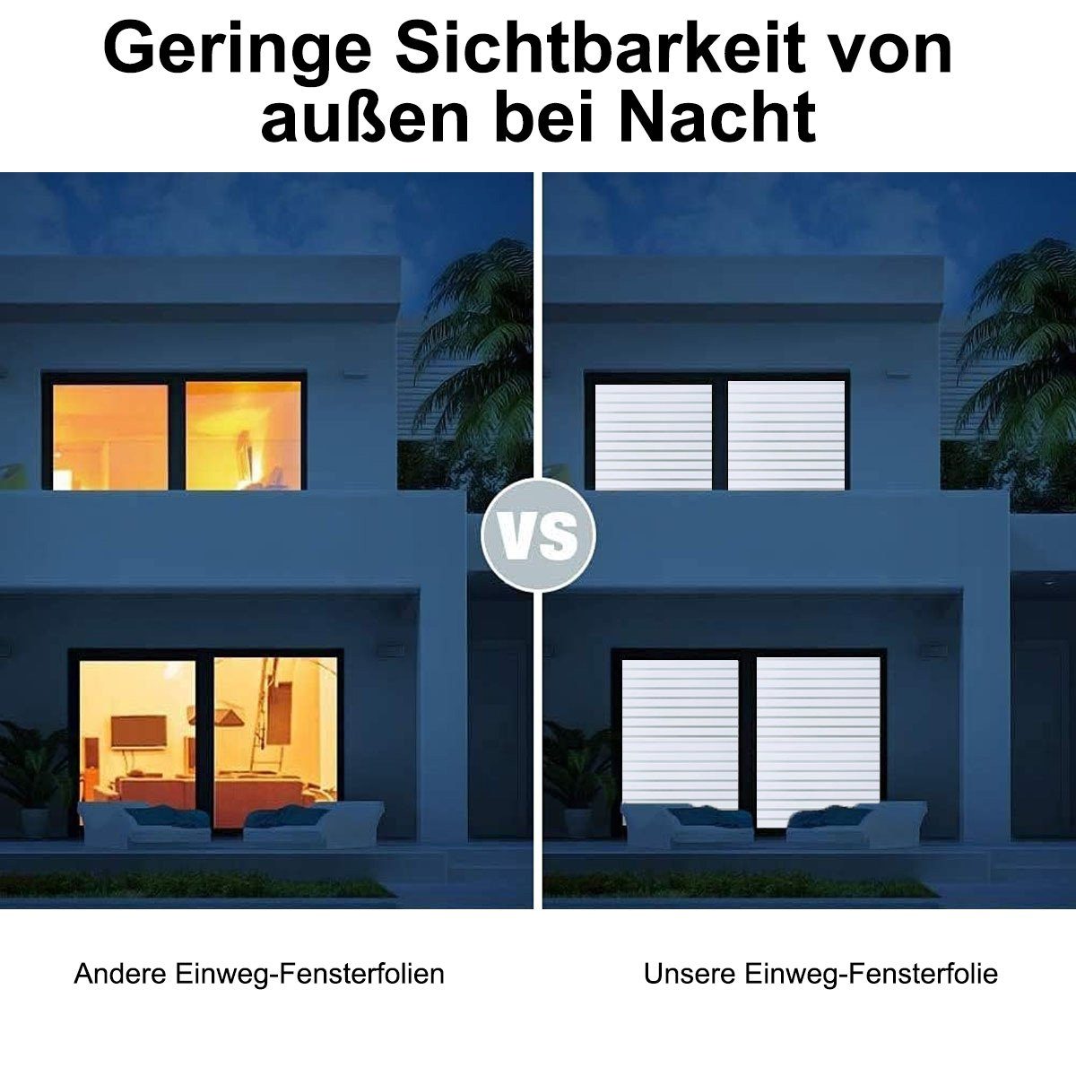 Fensterfolie 3D Fensterfolie Selbsthaftend Blickdicht Sichtschutzfolie Fenster, Einemgeld