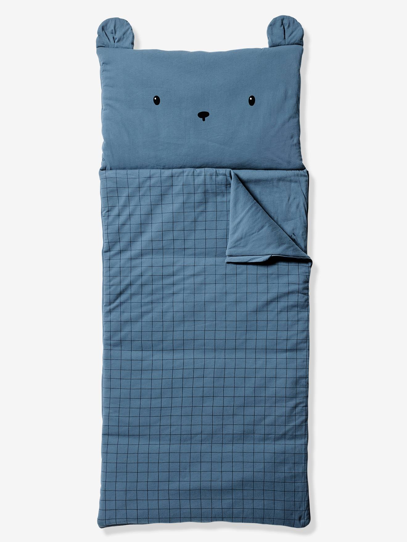 Vertbaudet Kinder Schlafsack TEDDY mit Recycling-Materialien Oeko-Tex - blau