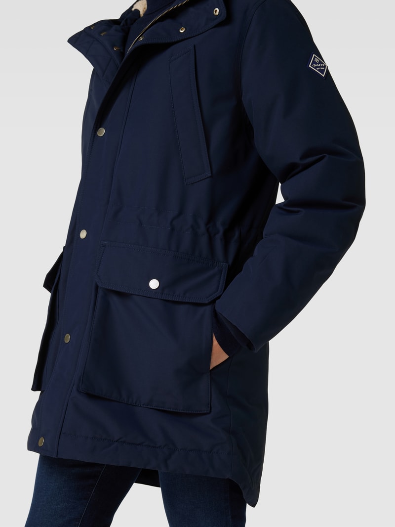 Parka mit Label-Applikation Modell 'Everyday Parka' in marineblau