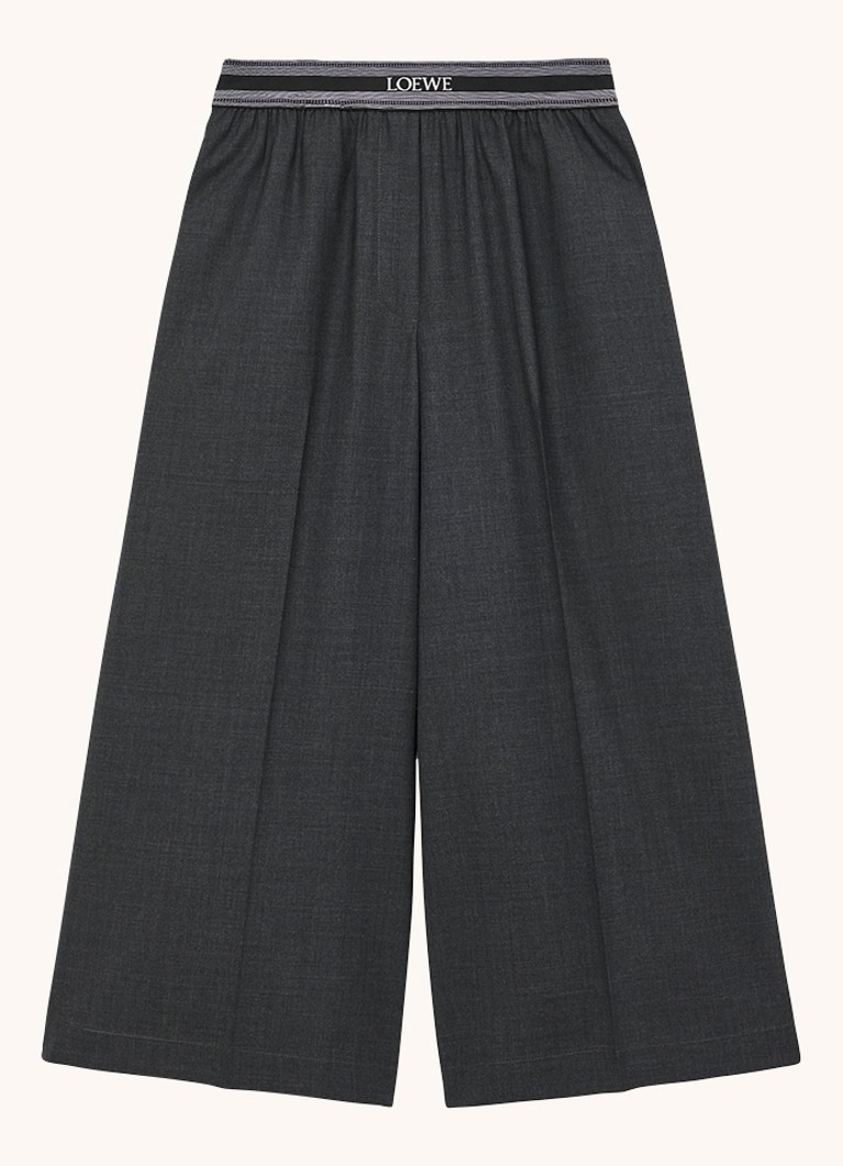 LOEWE Korkeavyötäröiset, leveälestiset culottes-housut villasekoitteesta