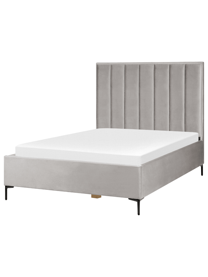 Beliani Schlafzimmer Set SEZANNE in Grau/Schwarz - (W) 150 x (H) 142 x (L) 215 cm günstig kaufen onesize