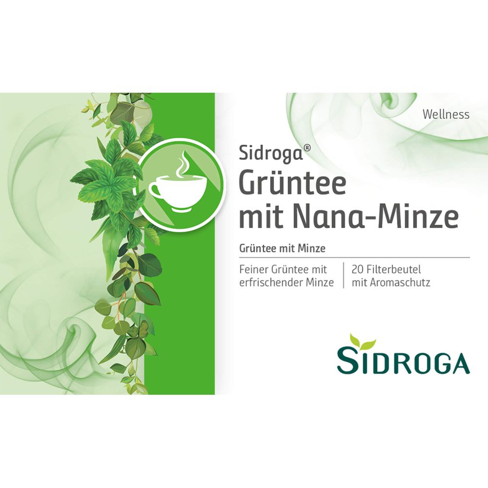 Wellness Grüntee m. Nana-Minze Filterb.