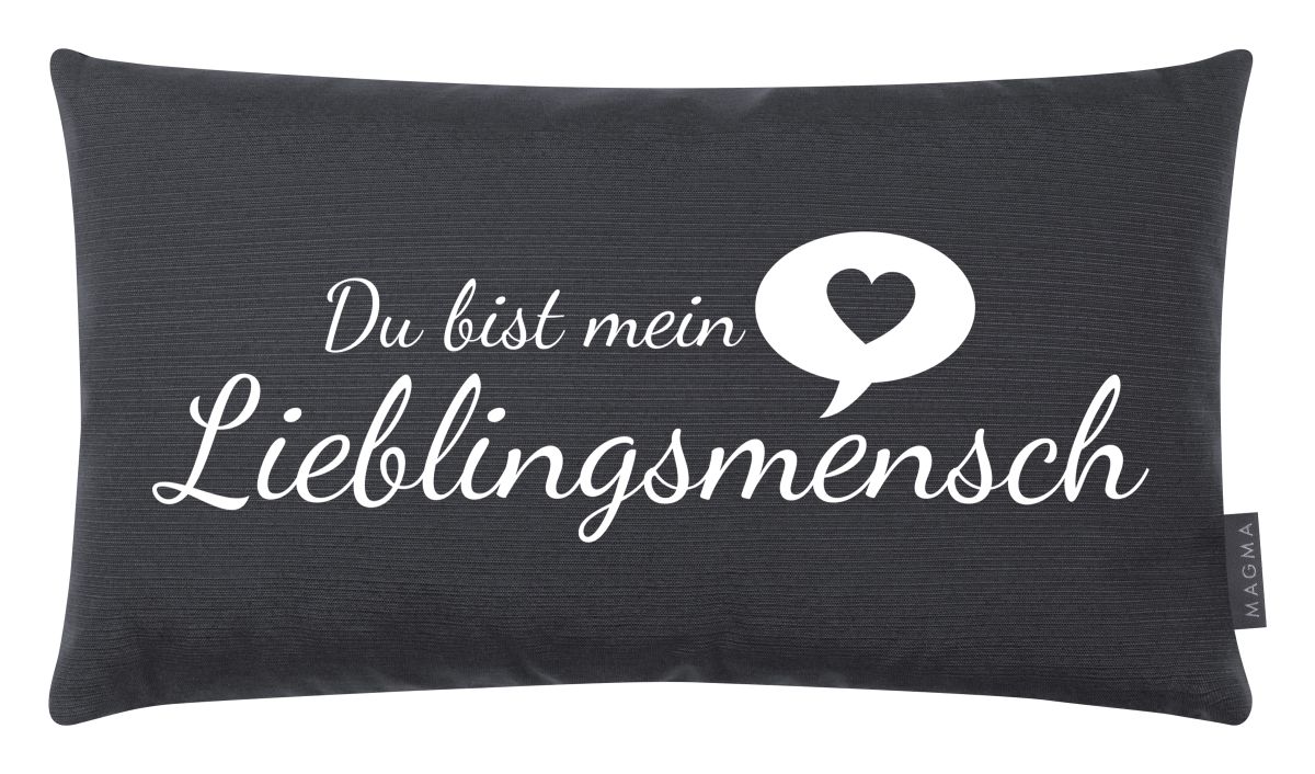 Magma Kissen Lieblingsmensch Kissen Anthrazit 30 x 50 cm