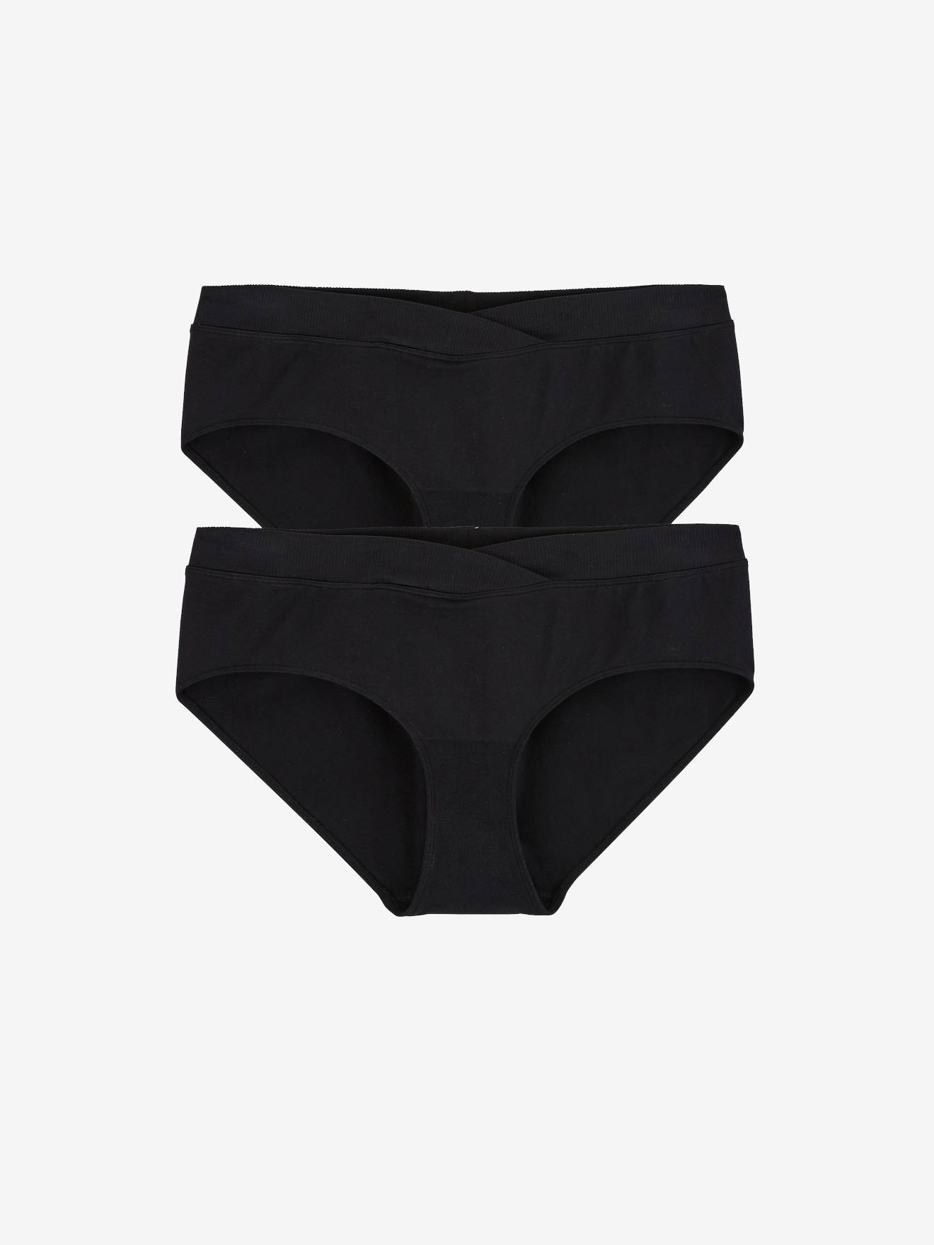 Lot de 2 shorties de grossesse sans coutures en microfibre lot noir